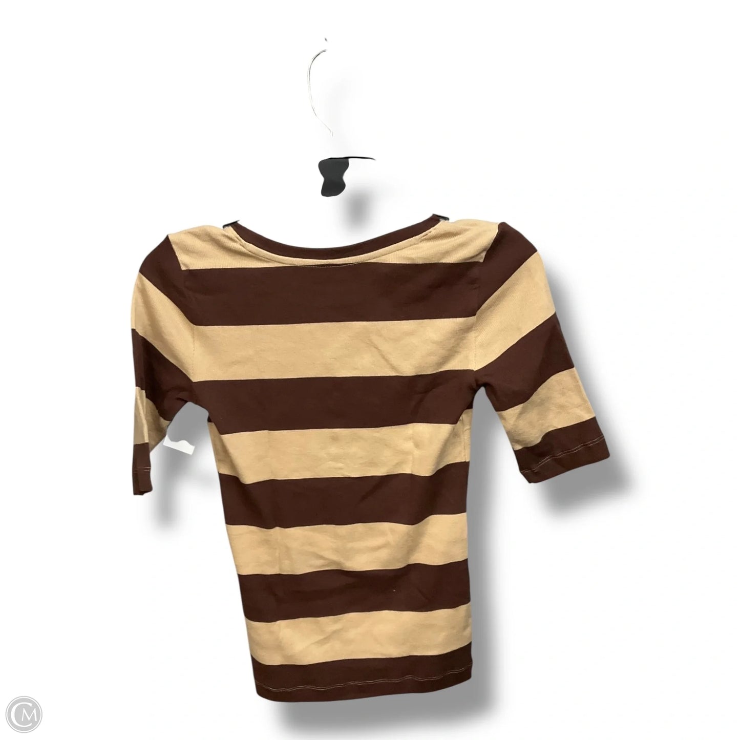 Top Short Sleeve By Loft In Brown & Tan, Size: Xs