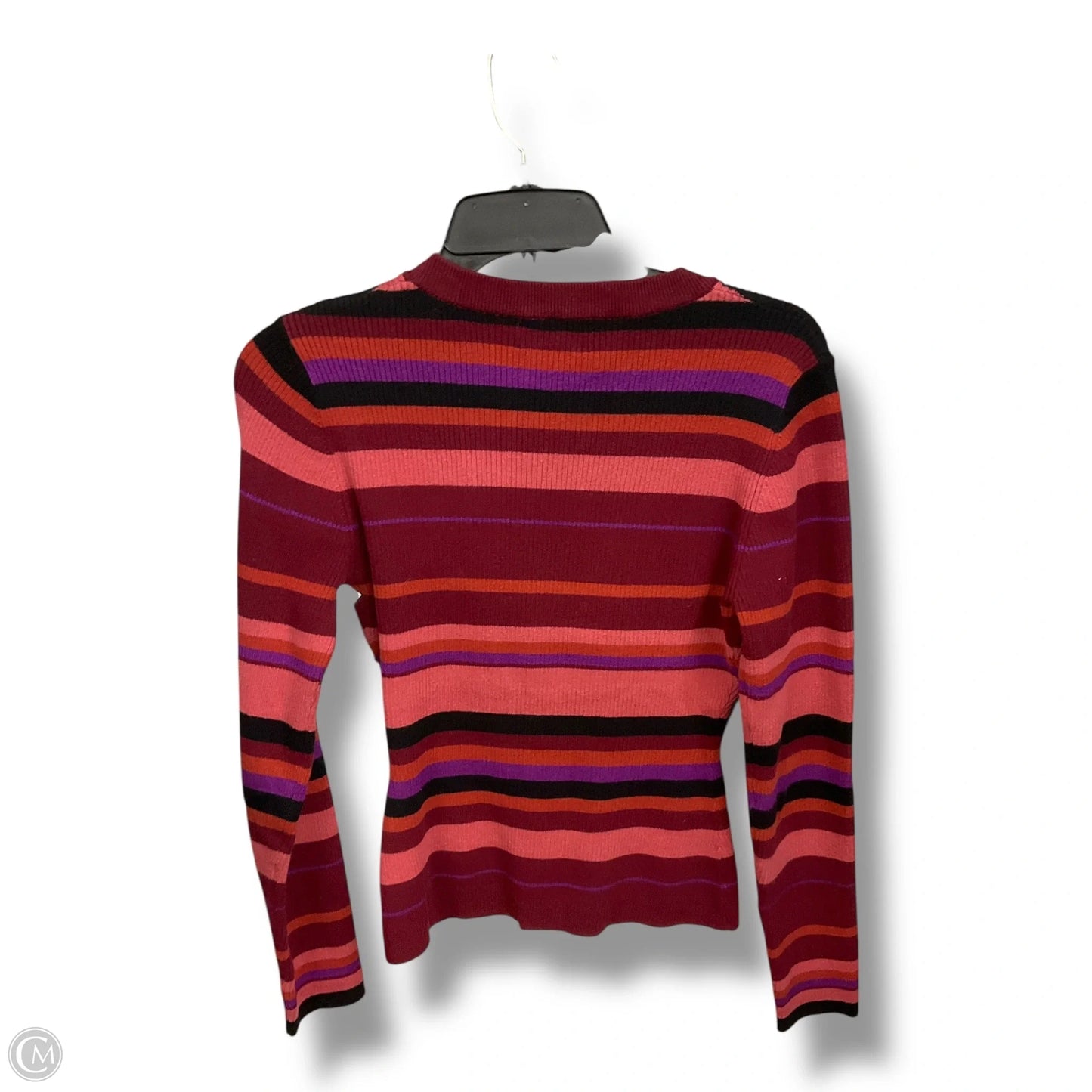 Top Long Sleeve By Evereve In Striped Pattern, Size: M