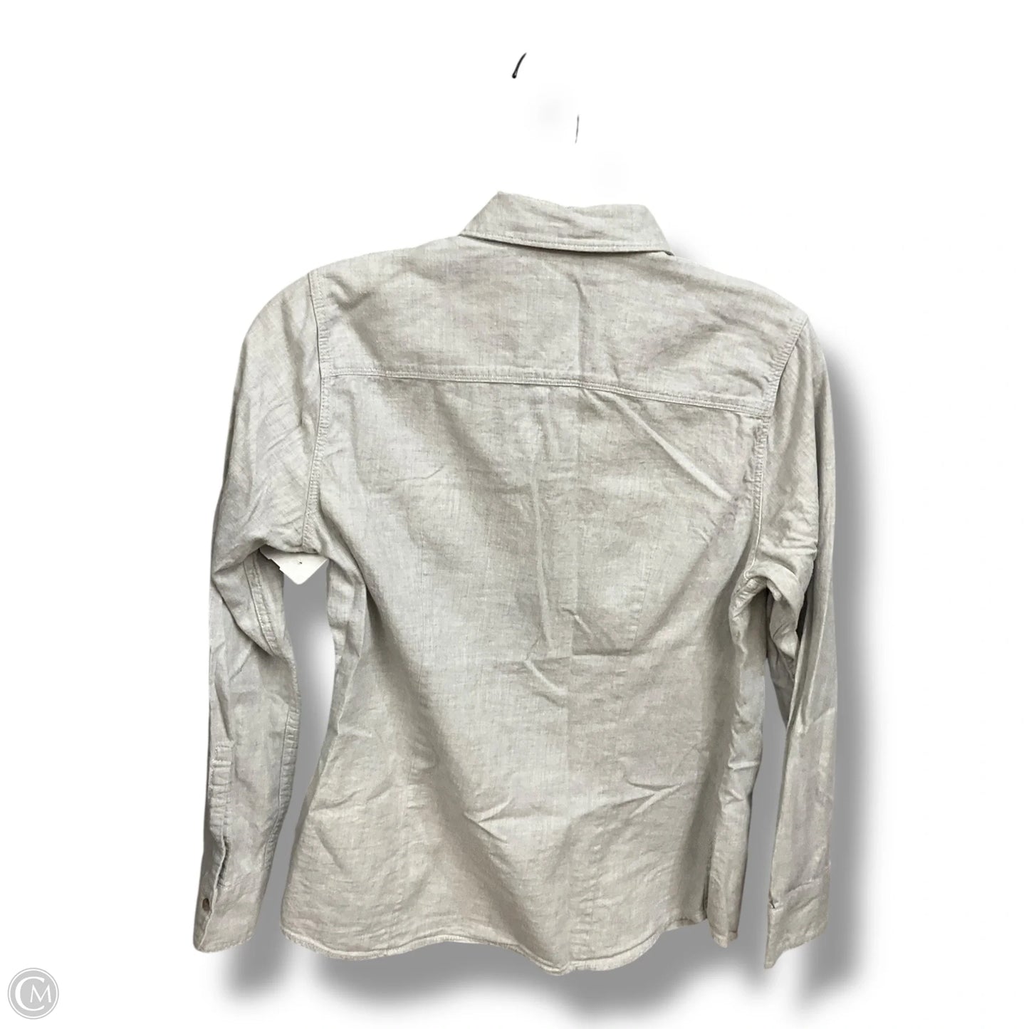 Blouse Long Sleeve By Eddie Bauer In Grey, Size: S