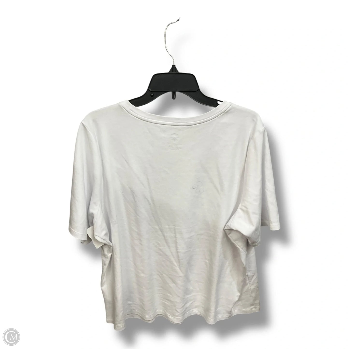 Top Short Sleeve Basic By Isaac Mizrahi Live Qvc In White, Size: 1x