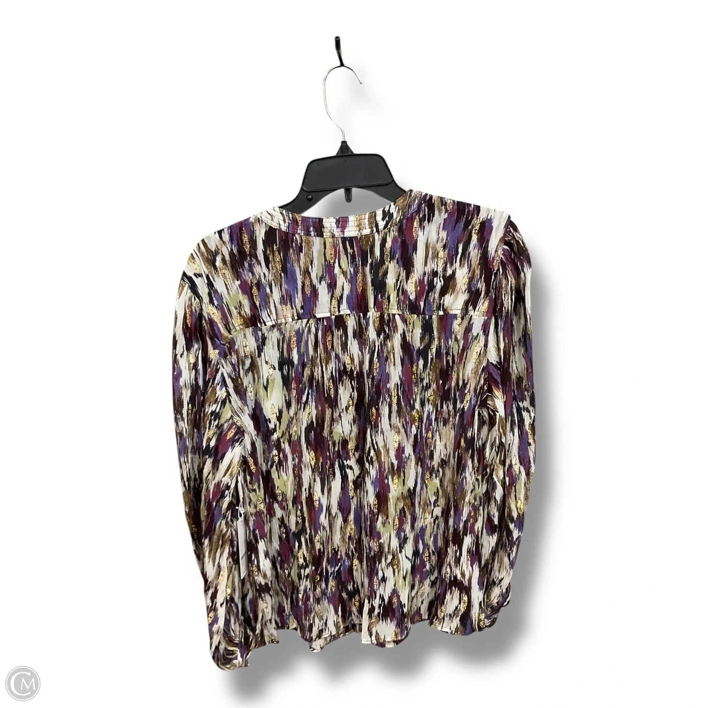 Blouse Long Sleeve By Chicos In Multi-colored, Size: L