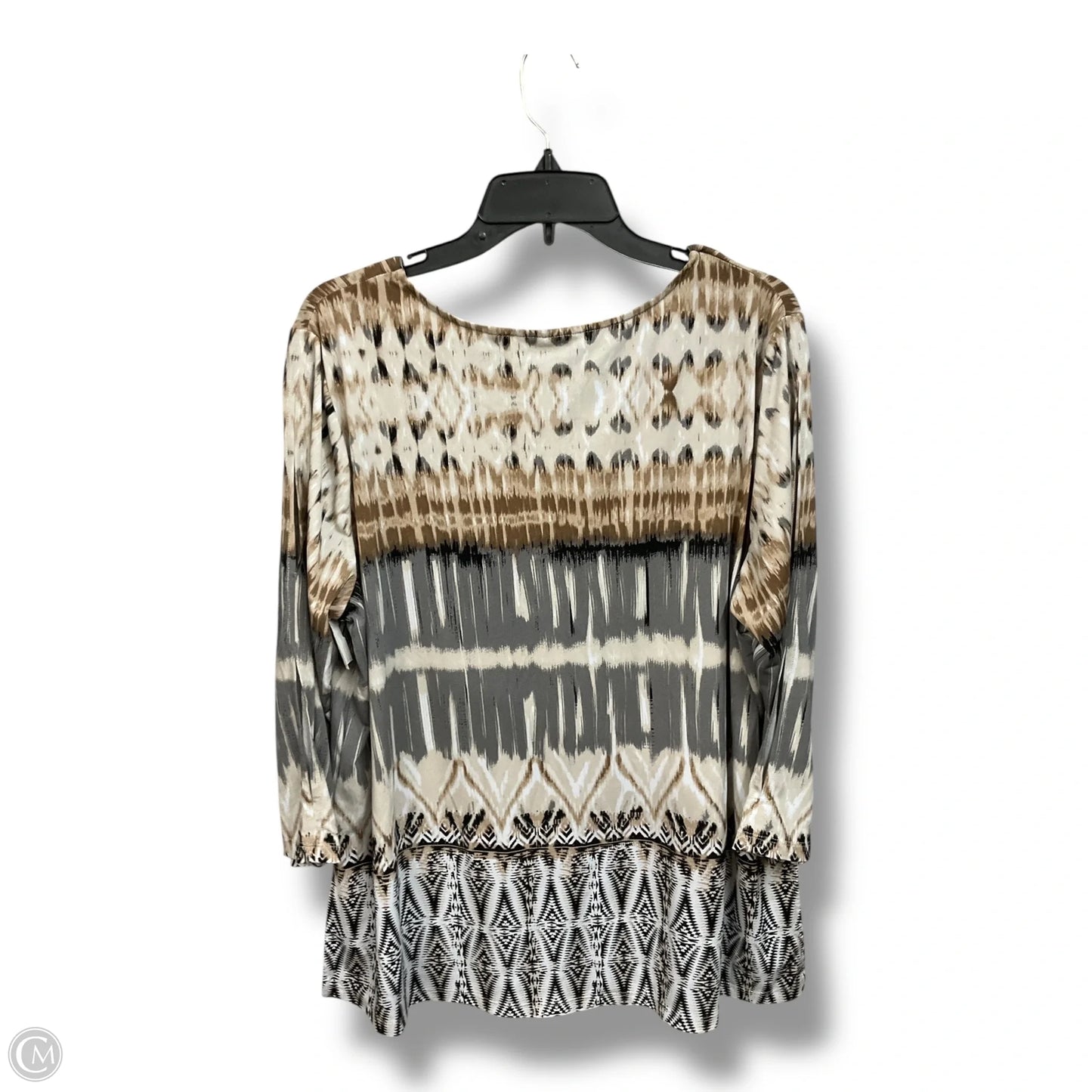 Top 3/4 Sleeve By Susan Graver In Multi-colored, Size: Xl