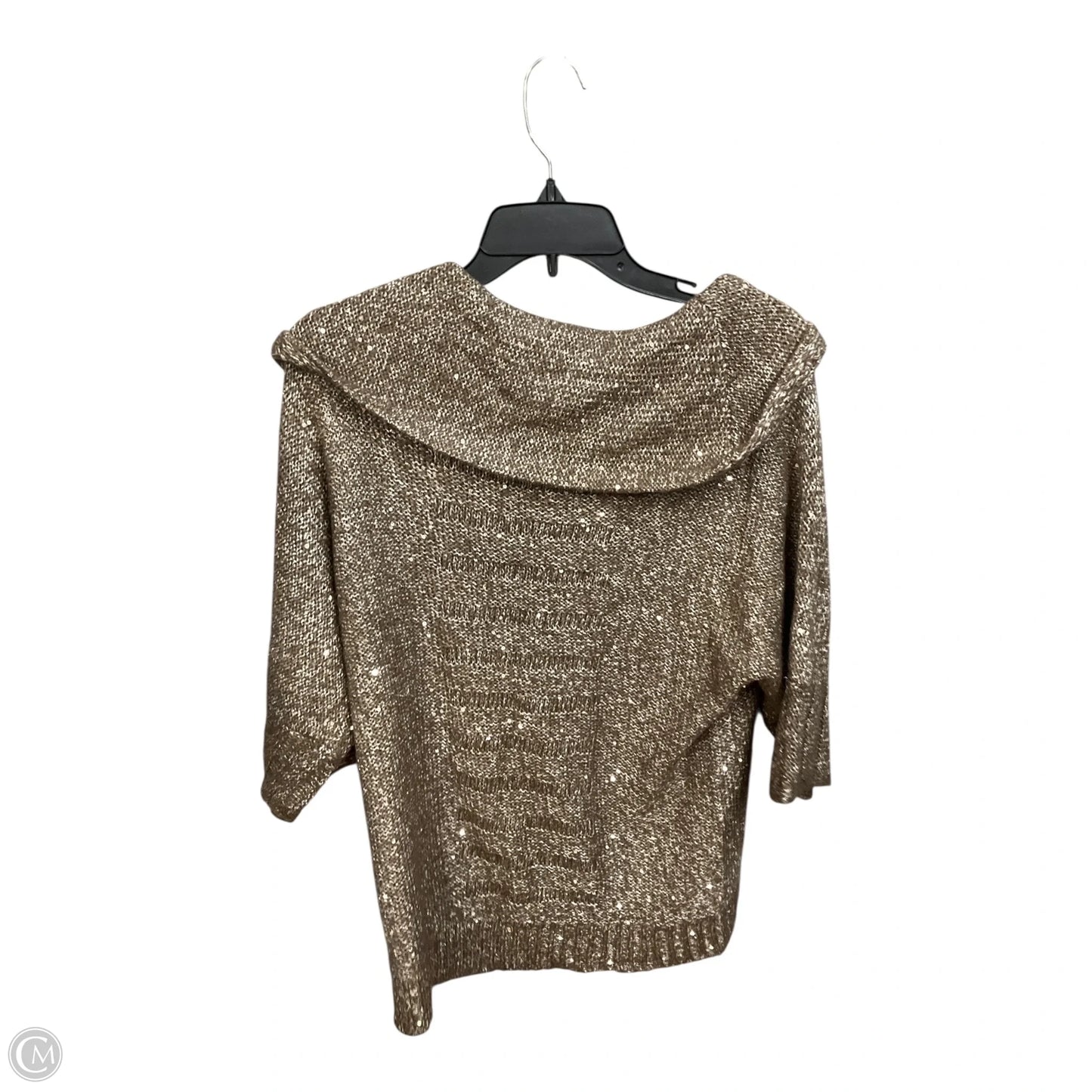 Sweater Short Sleeve By Chicos In Tan, Size: L