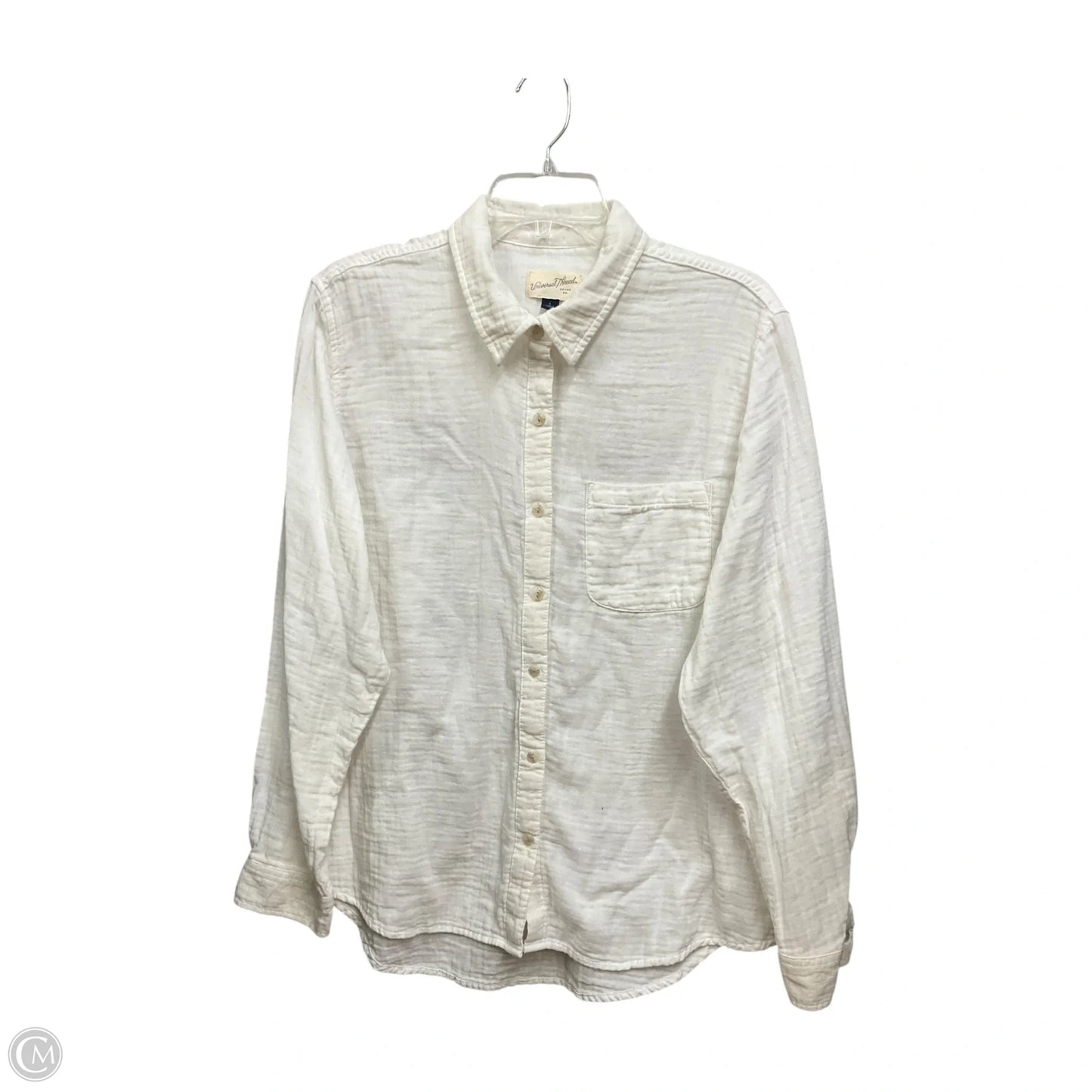 Blouse Long Sleeve By Universal Thread In White, Size: L