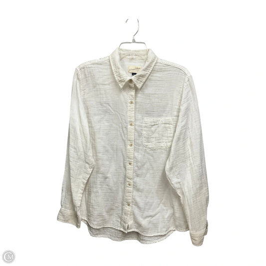 Blouse Long Sleeve By Universal Thread In White, Size: L