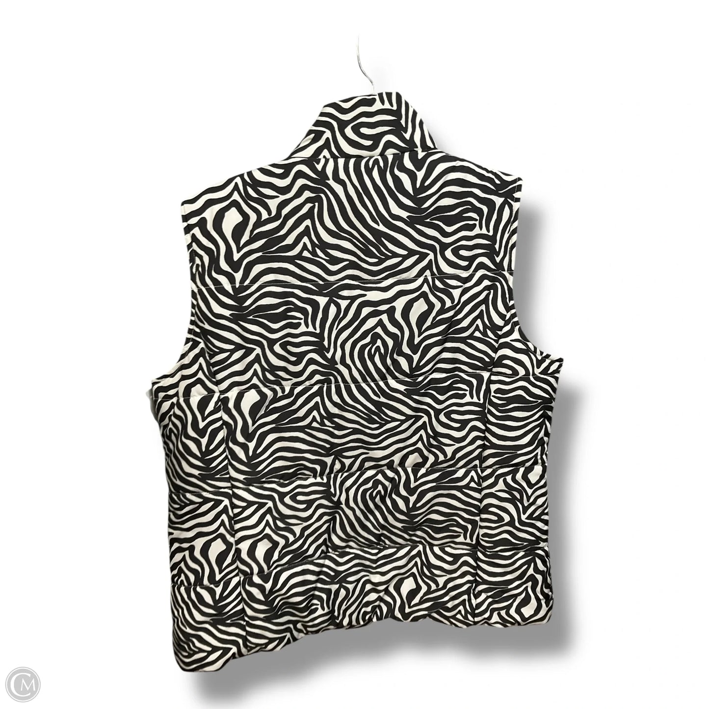 Vest Puffer & Quilted By Liz Claiborne In Zebra Print, Size: Xl