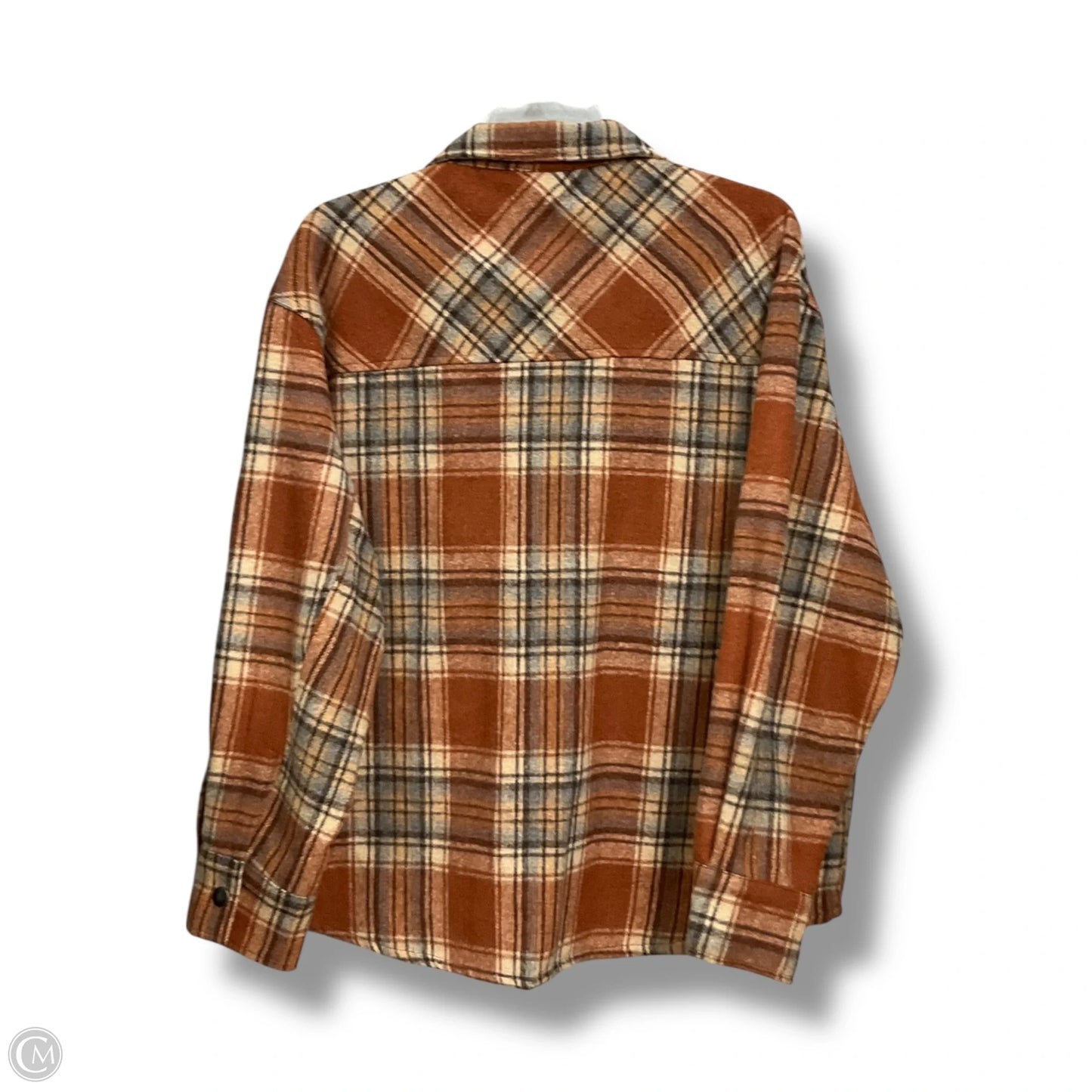 Jacket Shirt By Ee Some In Plaid Pattern, Size: S
