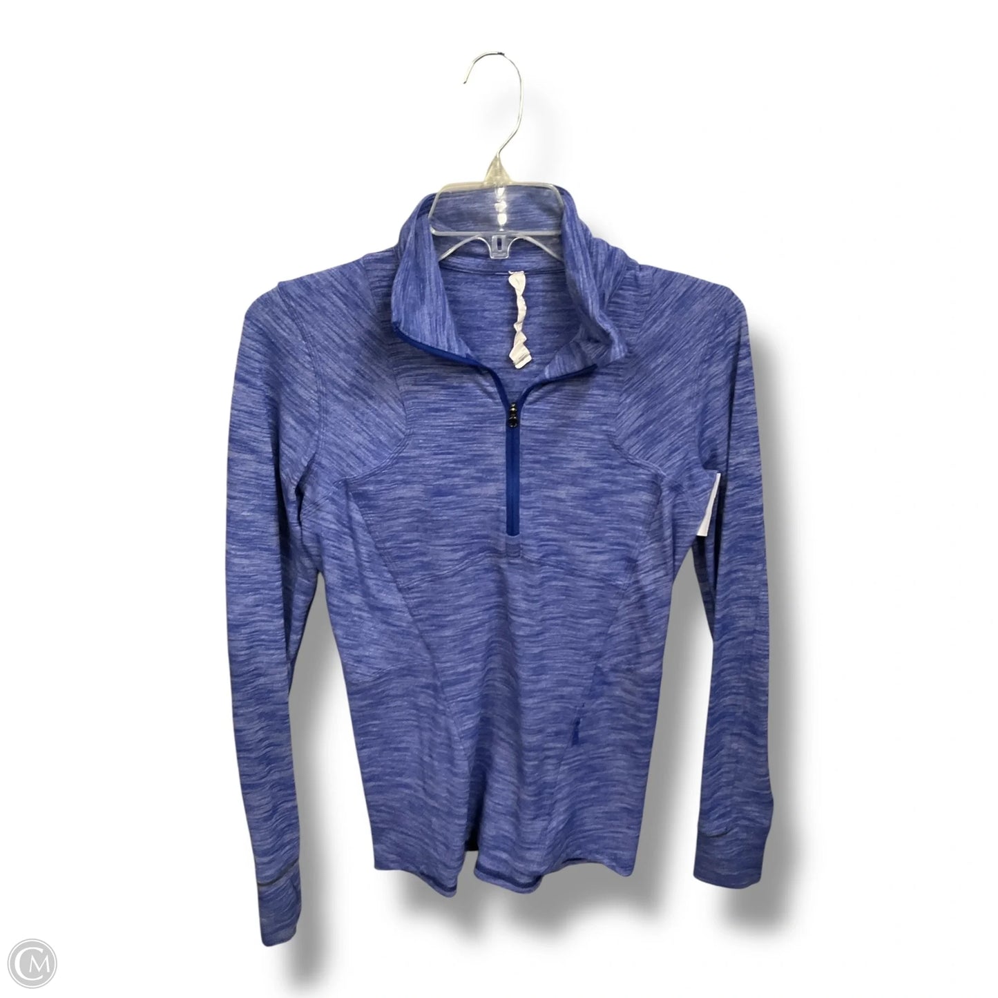 Athletic Top Long Sleeve Collar By Lululemon In Blue, Size: S