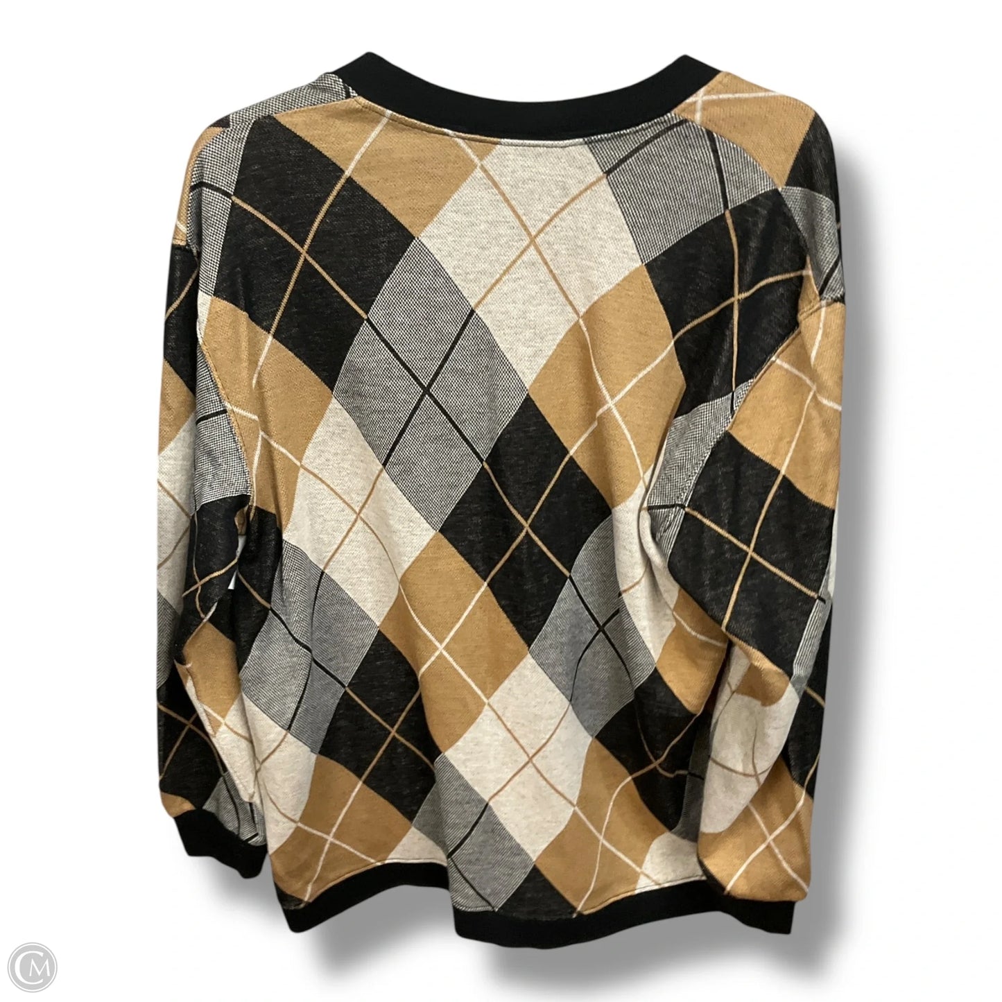 Cardigan By Ecco Bay In Plaid Pattern, Size: L
