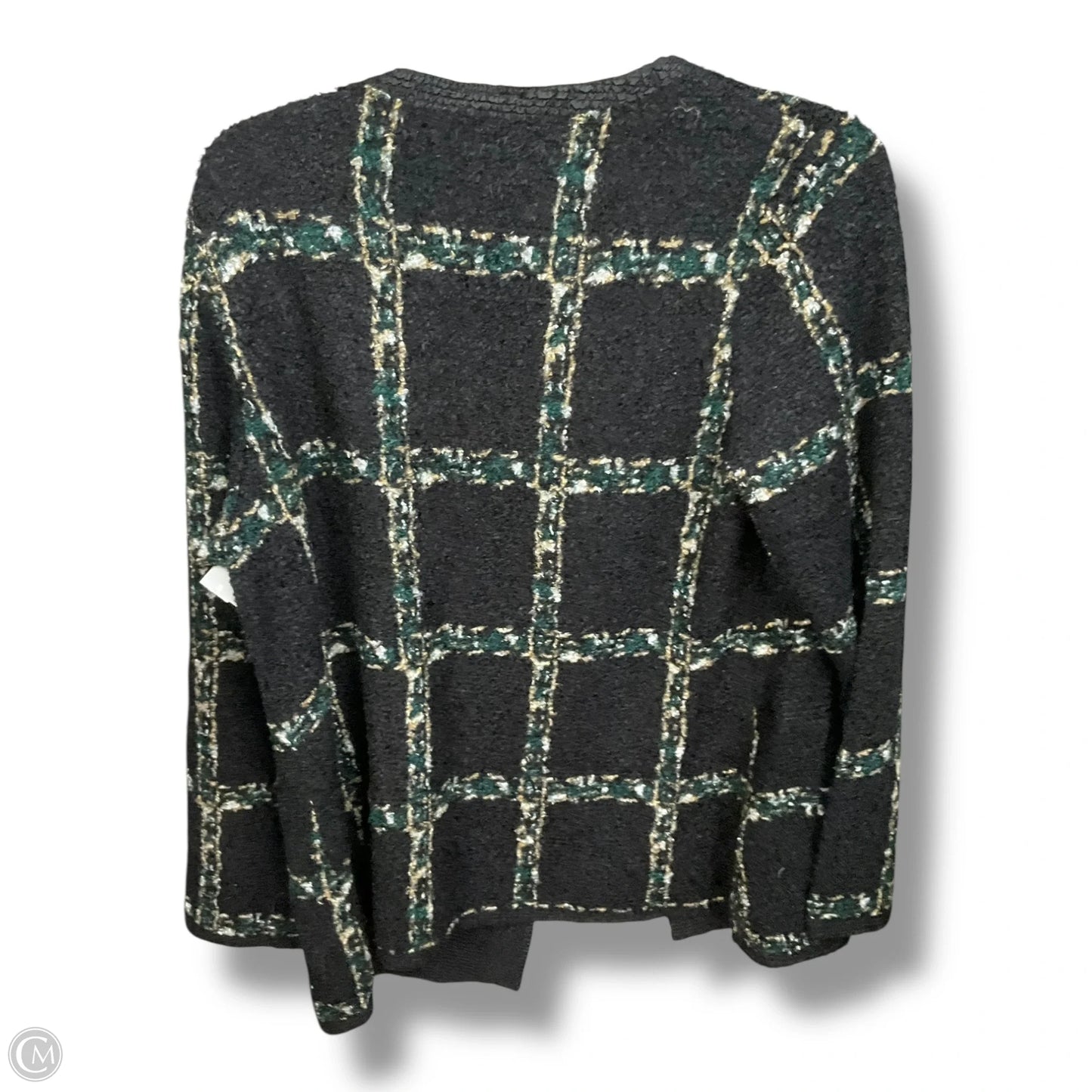 Cardigan By Chicos In Plaid Pattern, Size: M