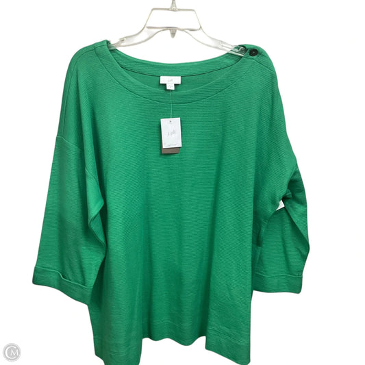 Top 3/4 Sleeve Basic By J. Jill In Green, Size: 2x