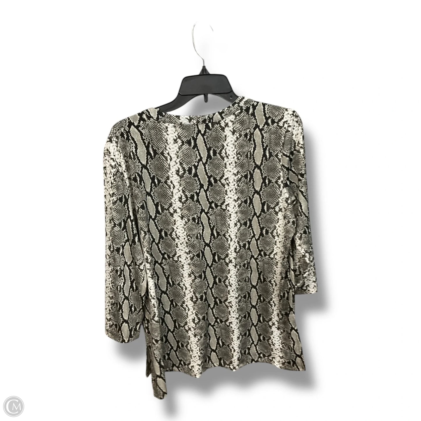 Top 3/4 Sleeve By Ellen Tracy In Snakeskin Print, Size: L