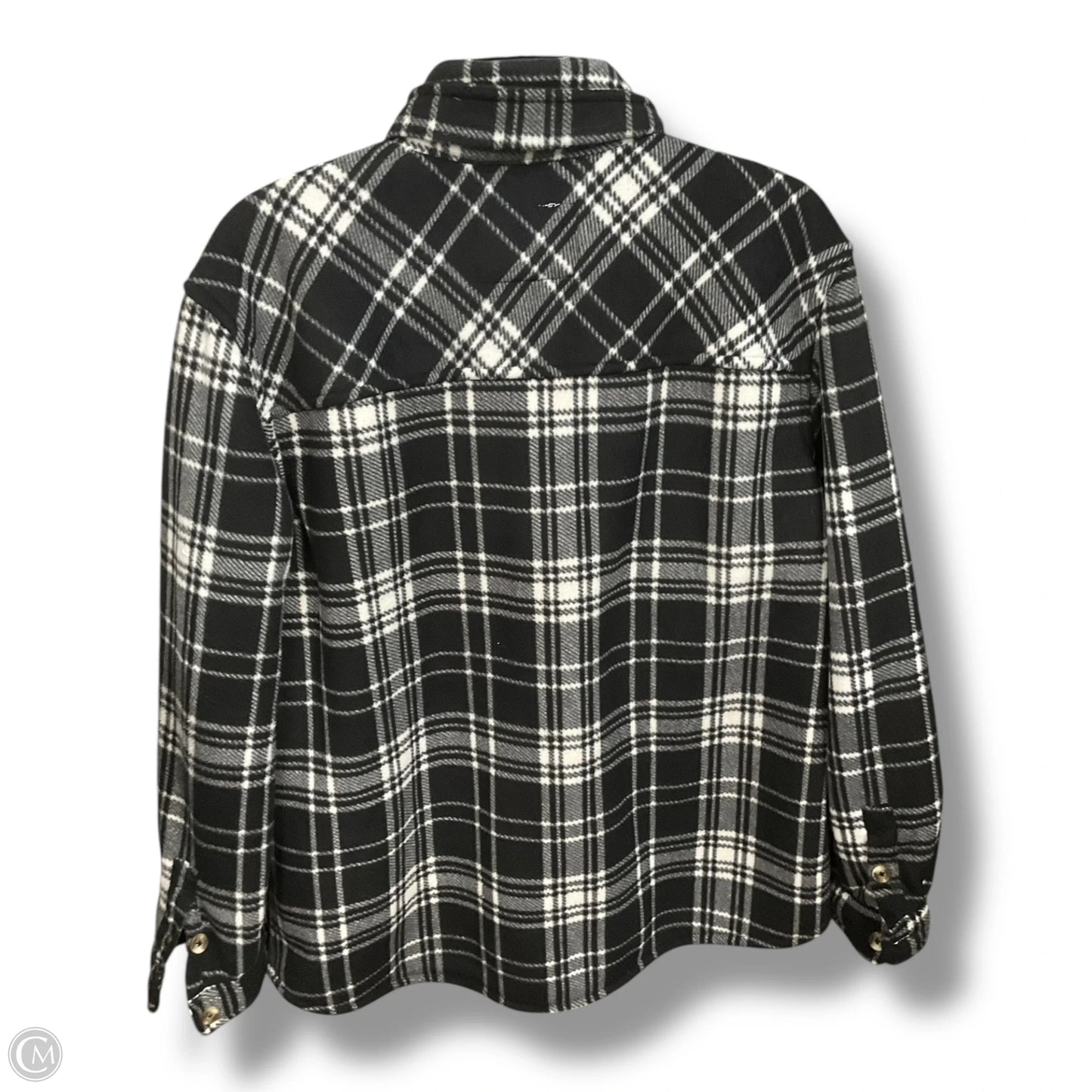 Jacket Shirt By Sage In Plaid Pattern, Size: L