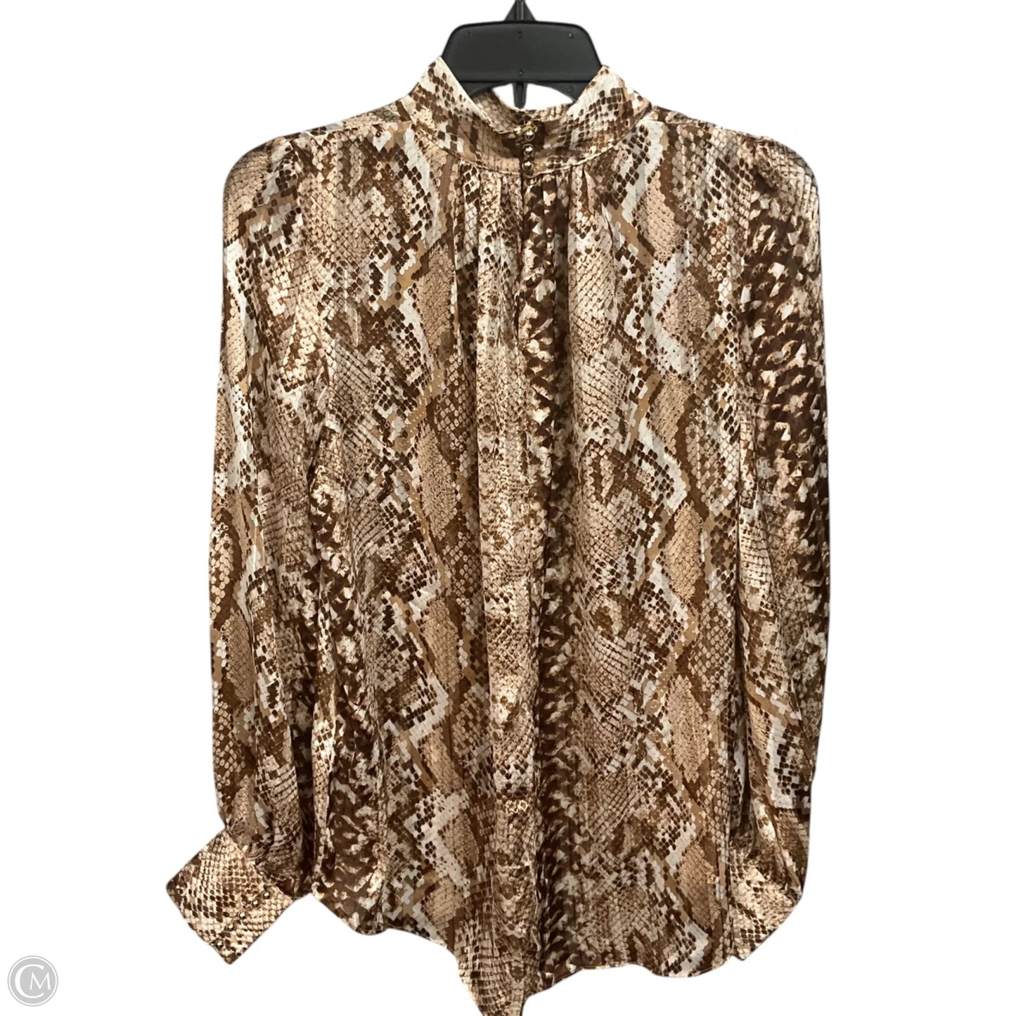Blouse Long Sleeve By H&m In Snakeskin Print, Size: S
