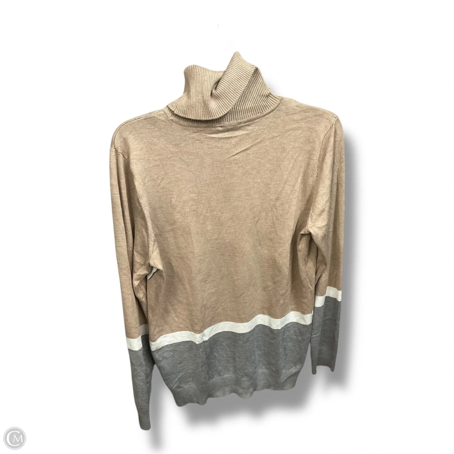 Top Long Sleeve By Calvin Klein In Multi-colored, Size: L