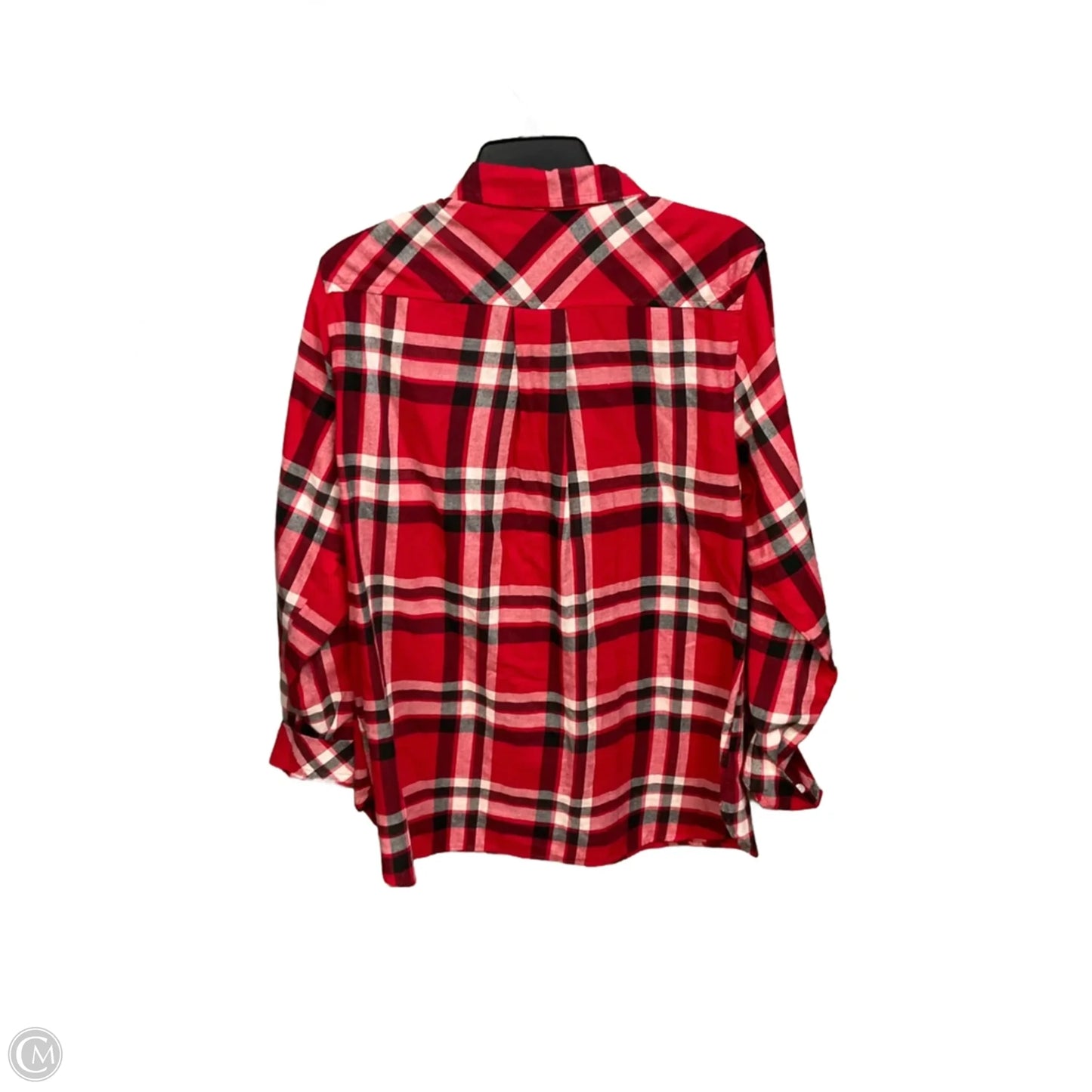Top Long Sleeve By Croft And Barrow In Plaid Pattern, Size: Xl