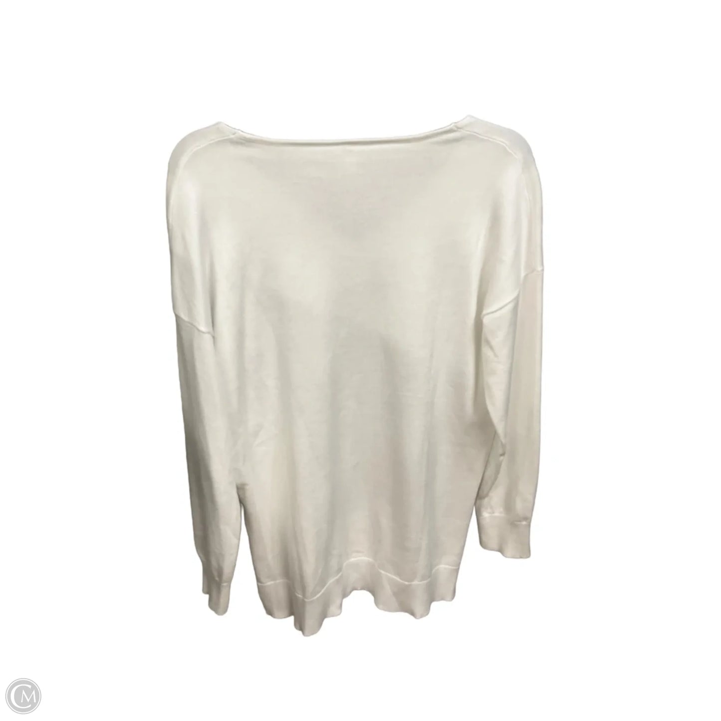 Top Long Sleeve Basic By Clothes Mentor In White, Size: M