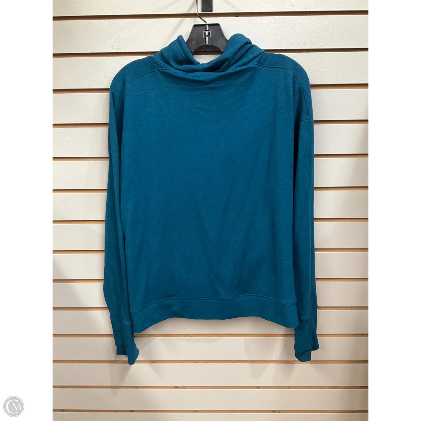Athletic Top Long Sleeve Collar By Under Armour In Teal, Size: S