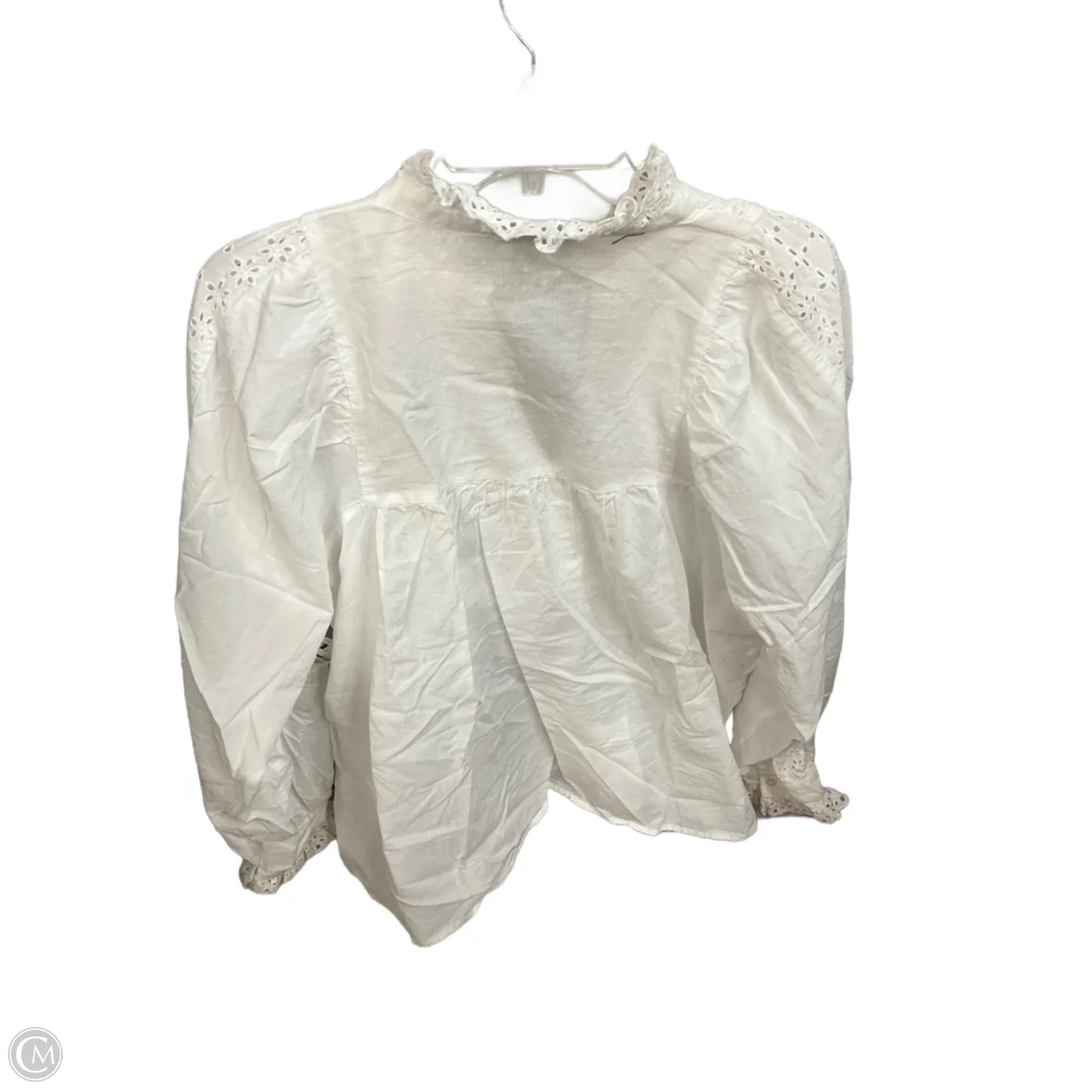 Top Long Sleeve By Loft In White, Size: L
