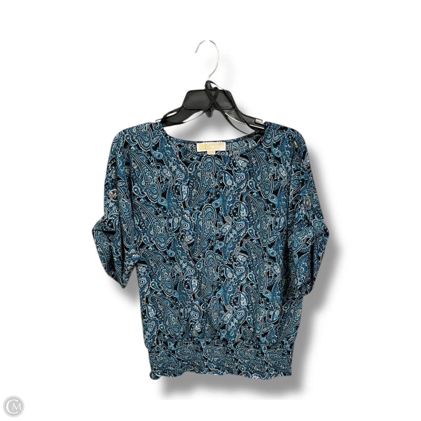 Blouse Short Sleeve By Michael By Michael Kors In Paisley Print, Size: S