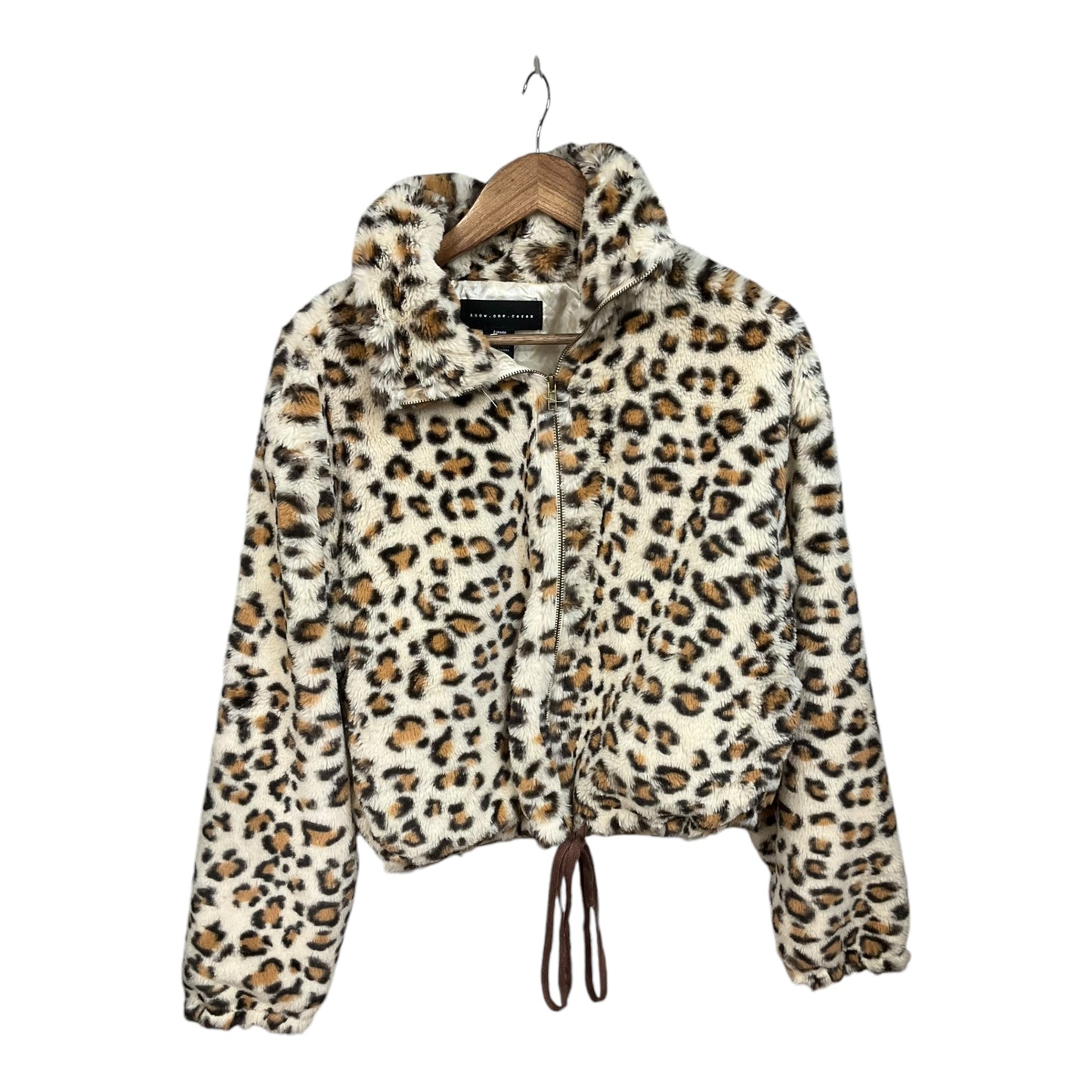 Jacket Faux Fur & Sherpa By Clothes Mentor In Animal Print, Size: L