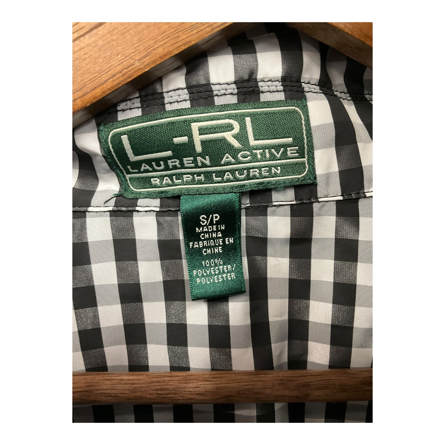 Jacket Windbreaker By Lauren By Ralph Lauren In Checkered Pattern, Size: S
