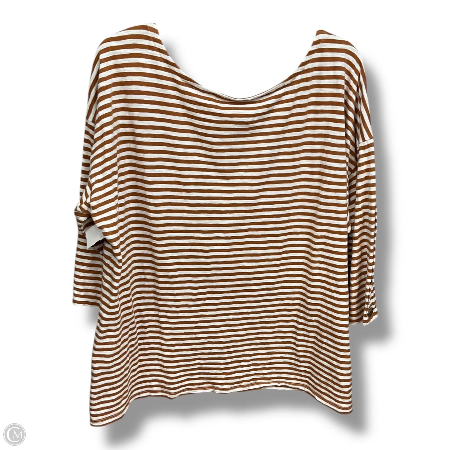 Top 3/4 Sleeve By Talbots In Striped Pattern, Size: 2x