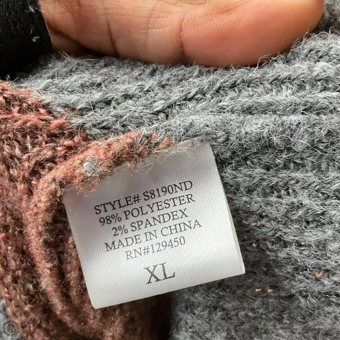 Sweater By Como Vintage In Brown & Grey, Size: Xl