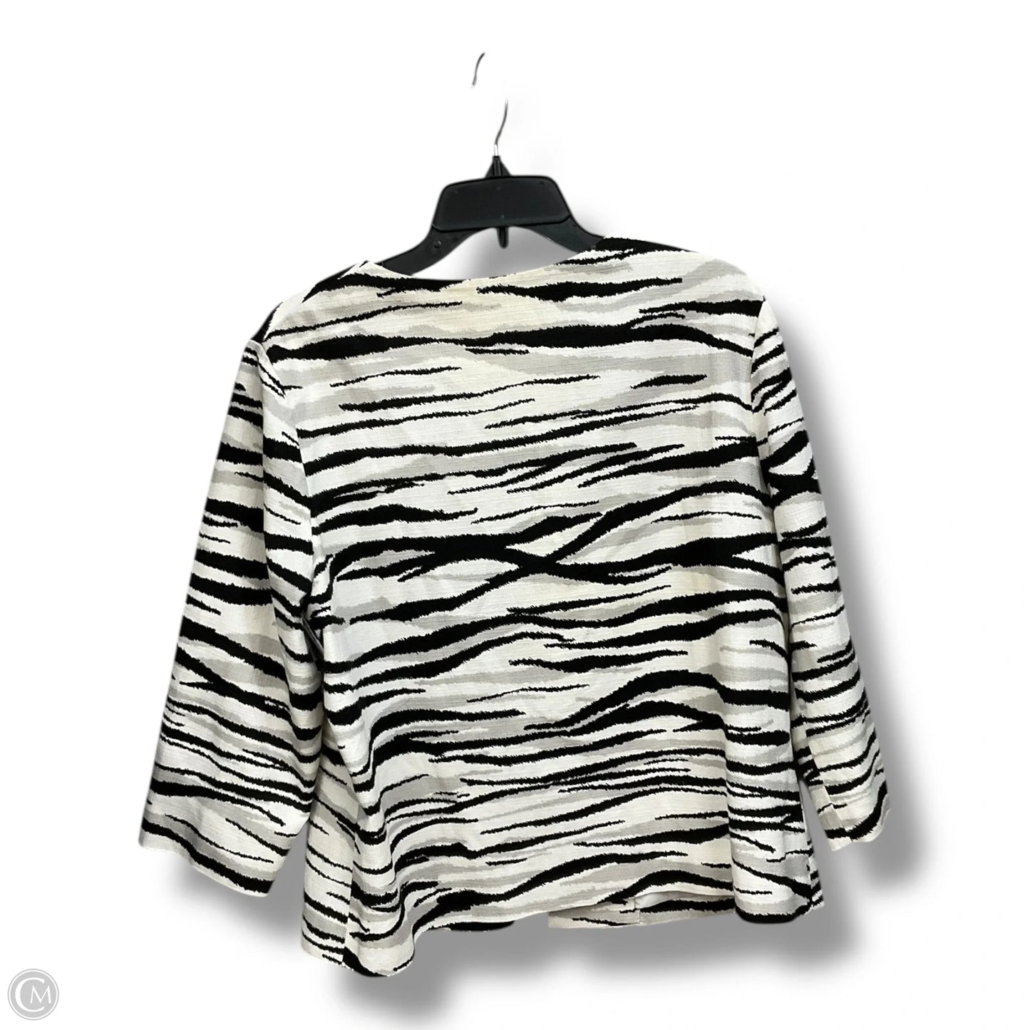 Blazer By Chicos In Black & White, Size: L