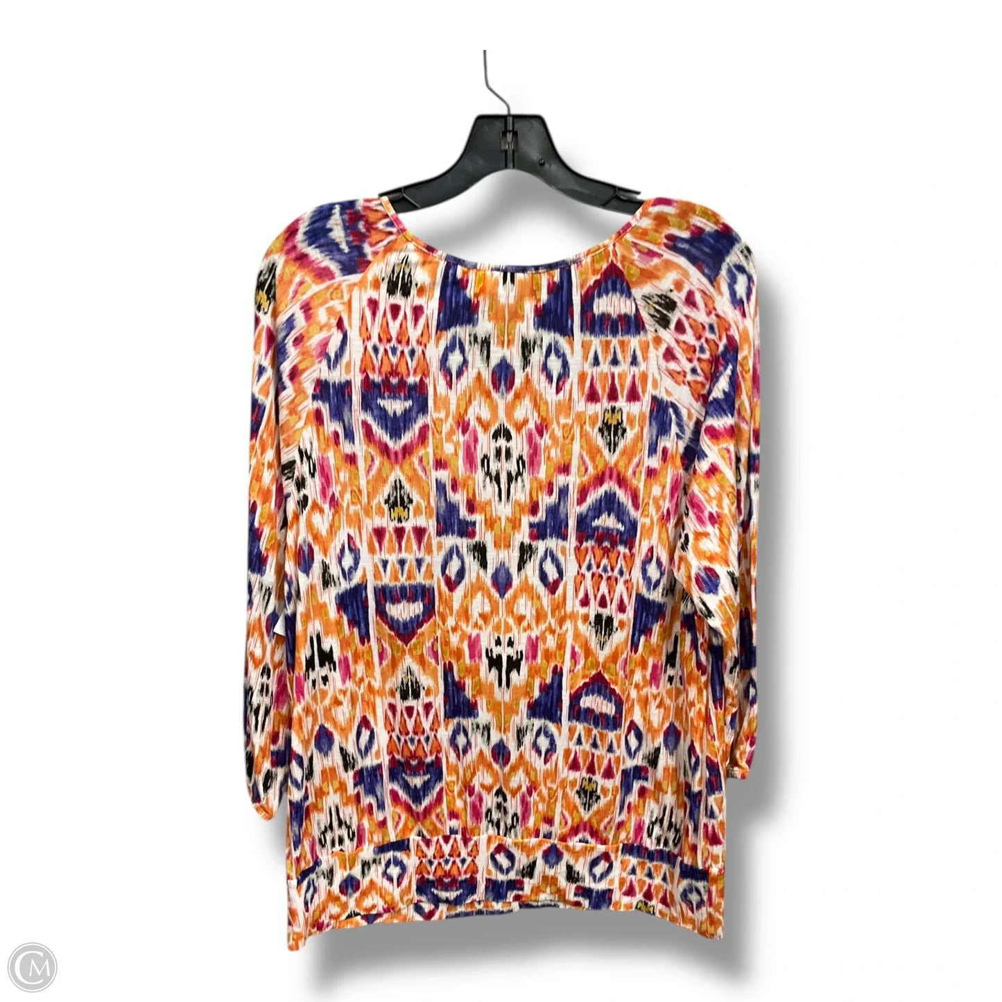 Top 3/4 Sleeve By Chicos In Multi-colored, Size: L