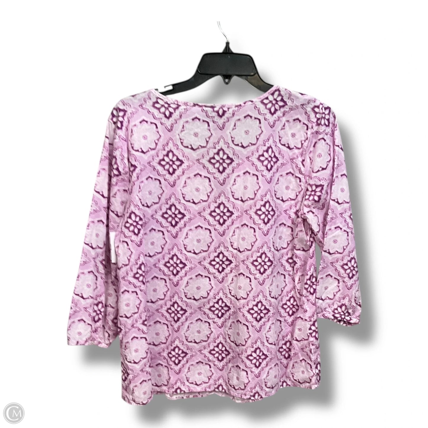 Blouse 3/4 Sleeve By J. Jill In Purple & White, Size: Xs