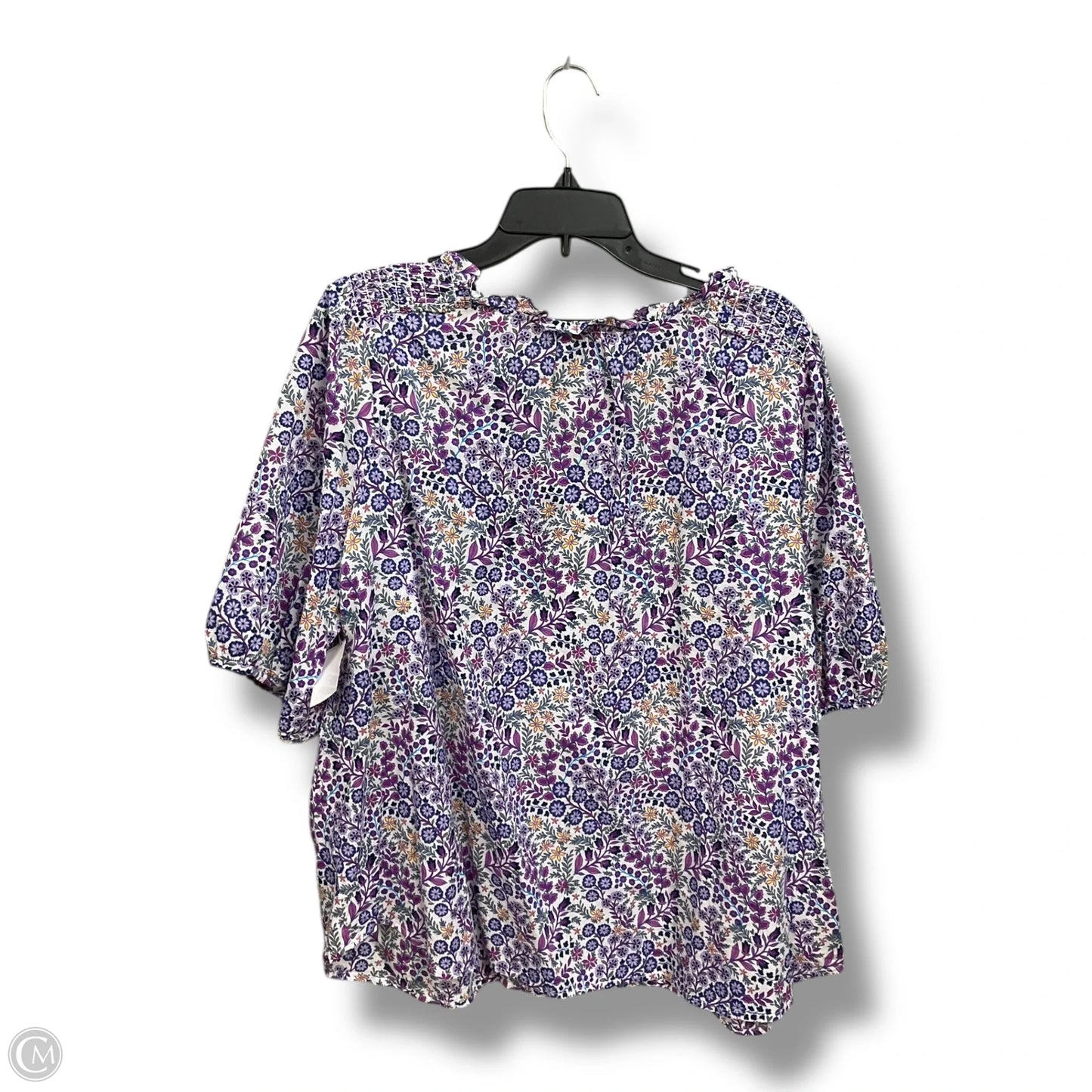 Blouse Short Sleeve By Talbots In Floral Print, Size: 3x