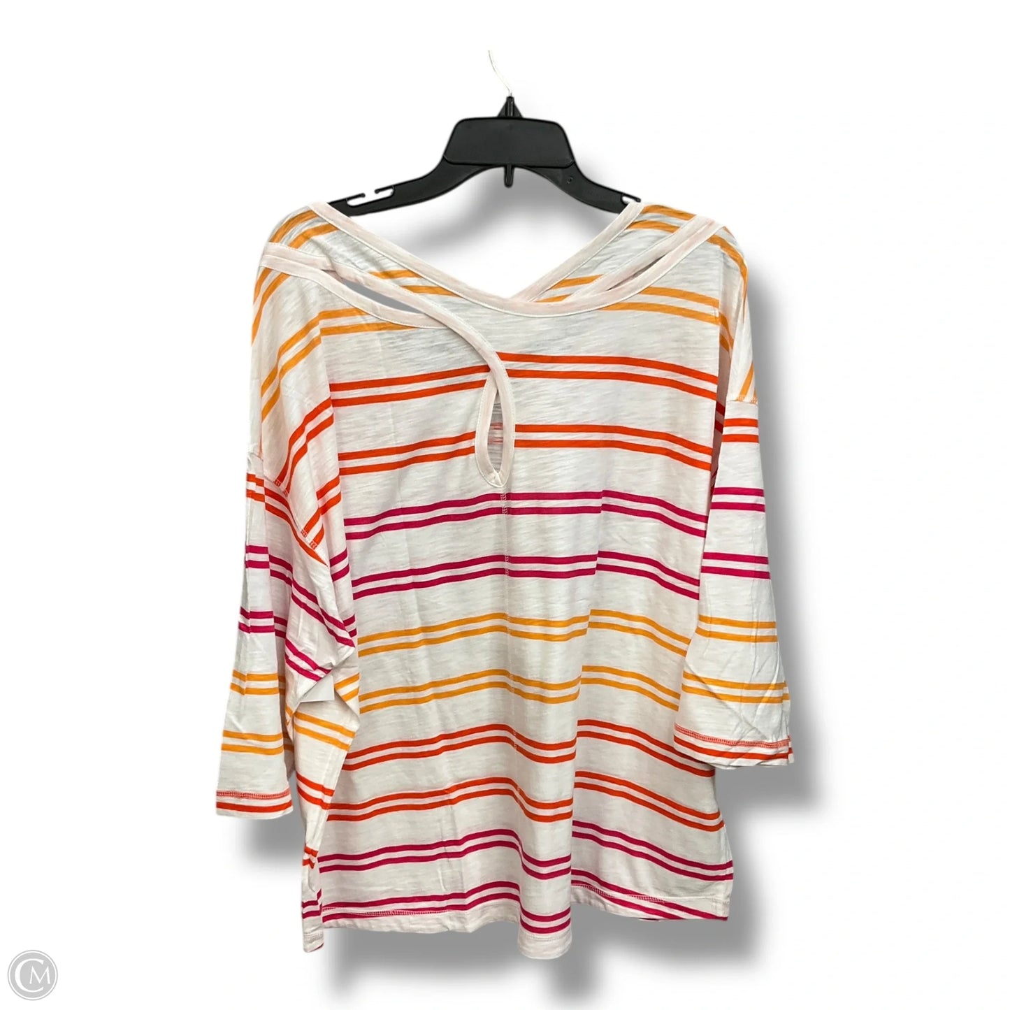 Top 3/4 Sleeve By Talbots In Striped Pattern, Size: 3x