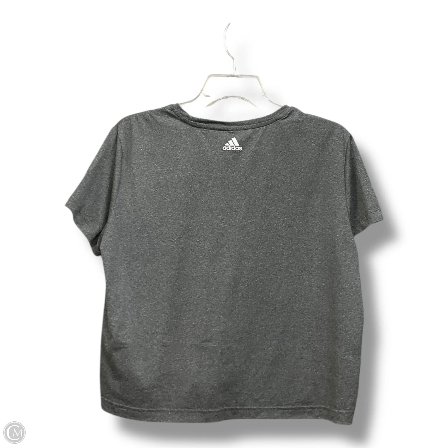 Athletic Top Short Sleeve By Adidas In Grey, Size: L