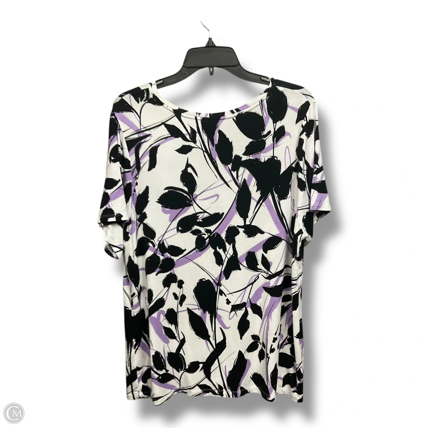 Top Short Sleeve By Apt 9 In Black & Purple, Size: 1x