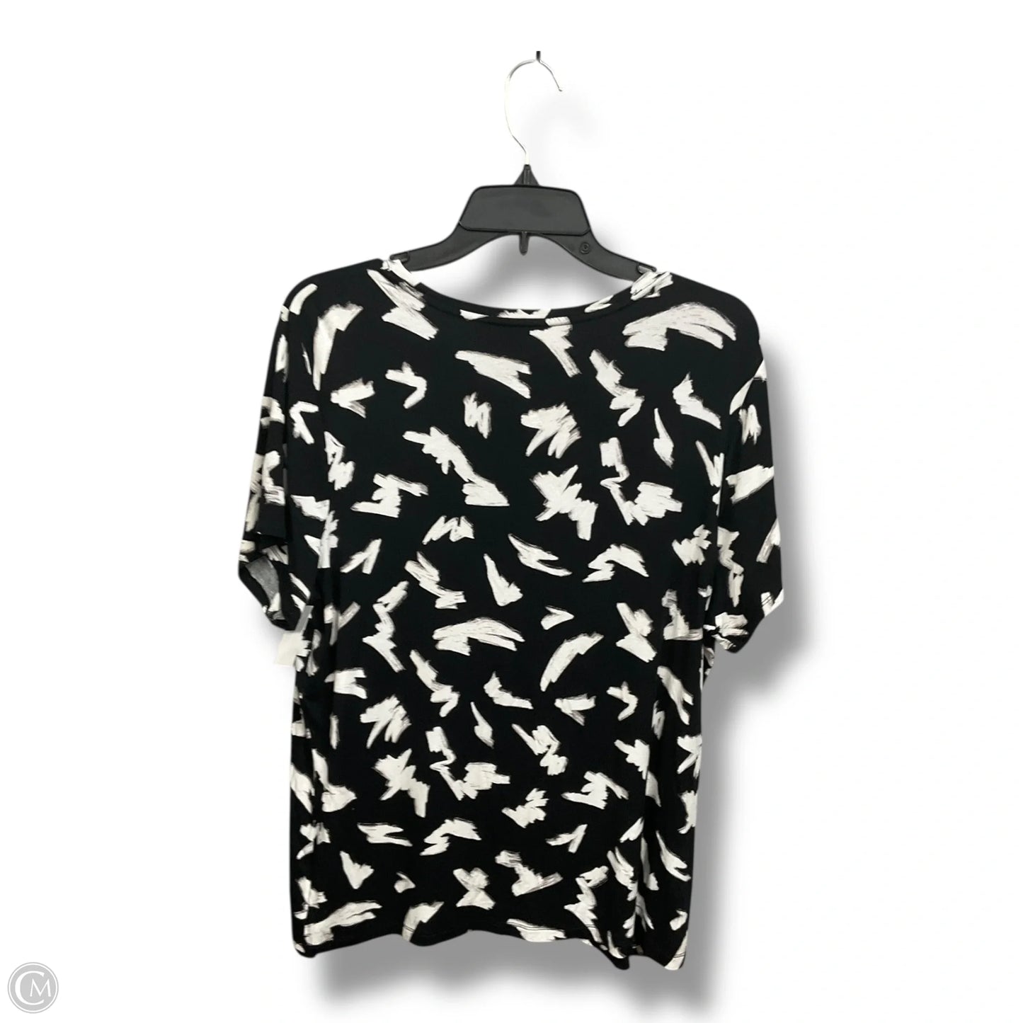 Top Short Sleeve By Nine And Company In Black & White, Size: Xxl