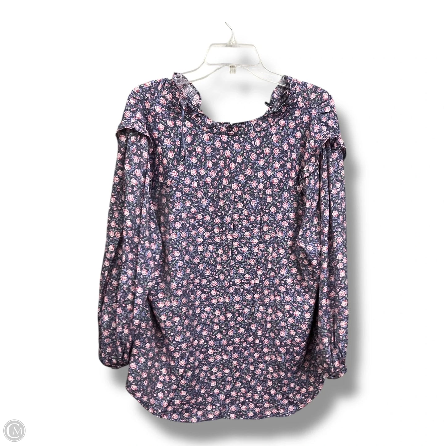 Blouse 3/4 Sleeve By Lc Lauren Conrad In Floral Print, Size: 1x