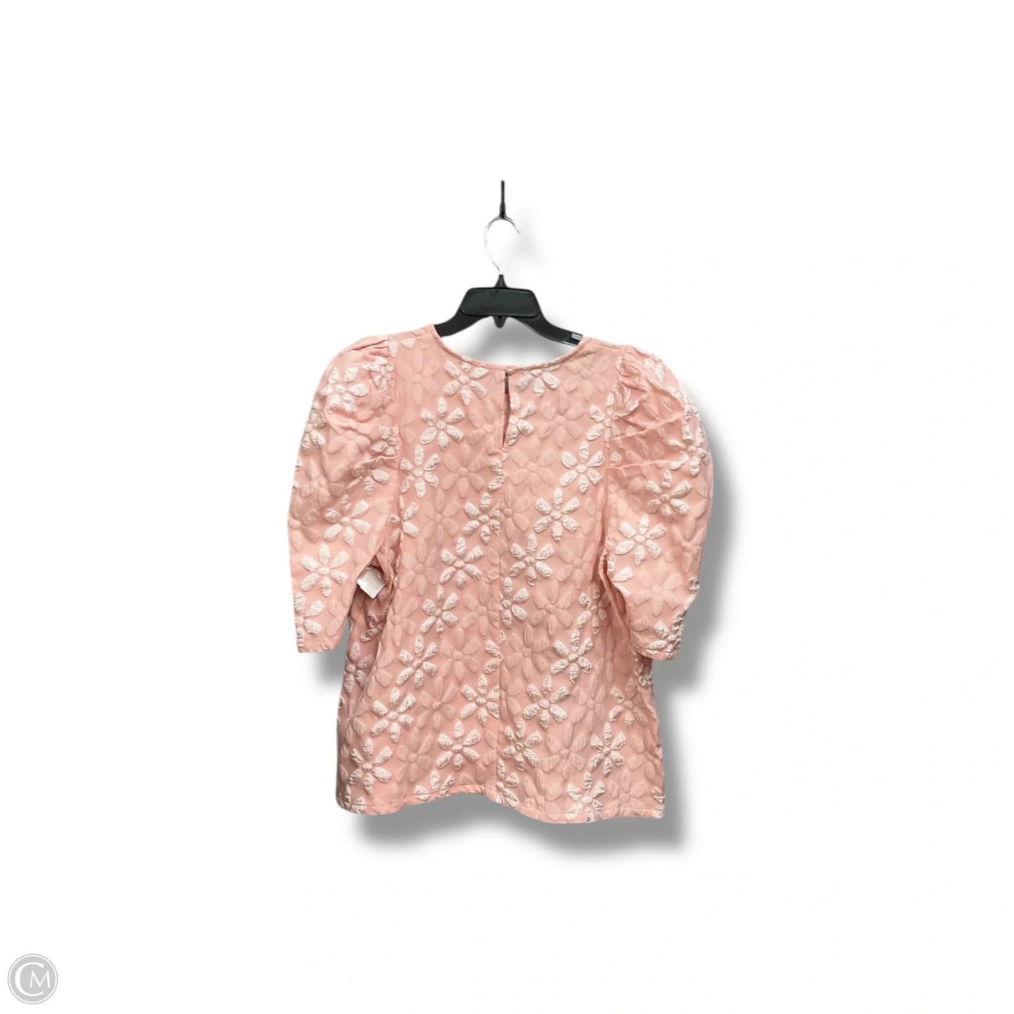 Top Short Sleeve By Bibi In Pink & White, Size: Xl