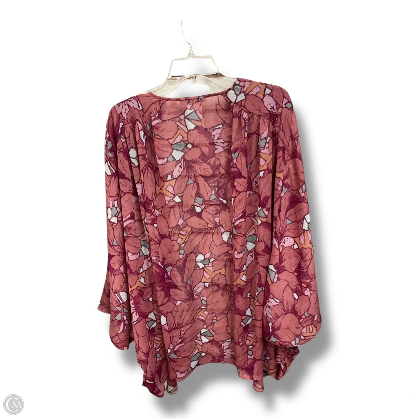 Kimono By Clothes Mentor In Floral Print, Size: Xl