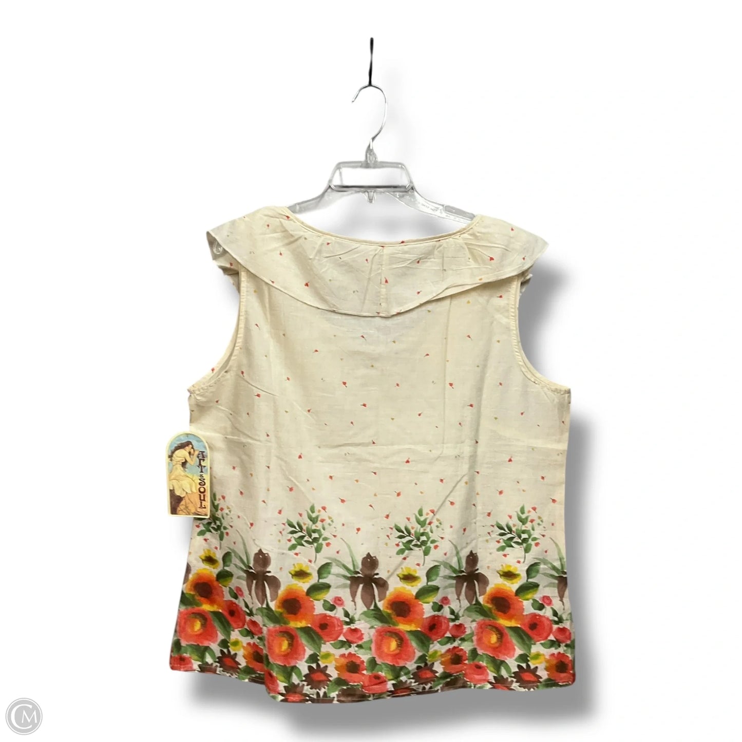 Blouse Sleeveless By Art And Soul In Floral Print, Size: Xl