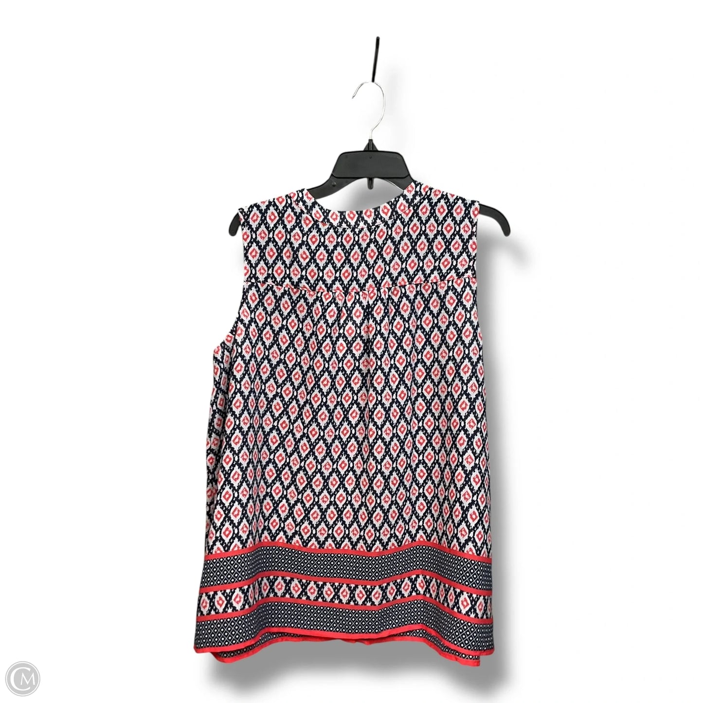 Blouse Sleeveless By Liz Claiborne In Geometric Pattern, Size: L