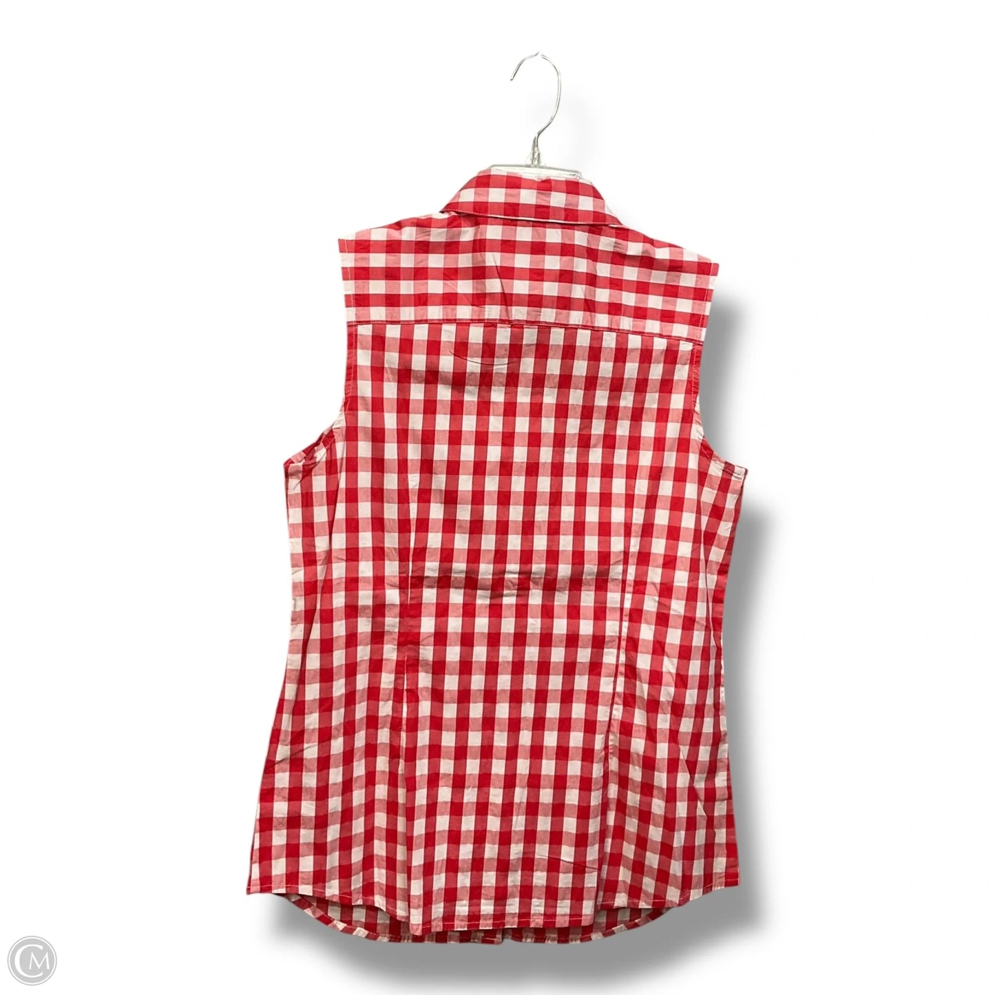 Blouse Sleeveless By Tommy Hilfiger In Checkered Pattern, Size: L