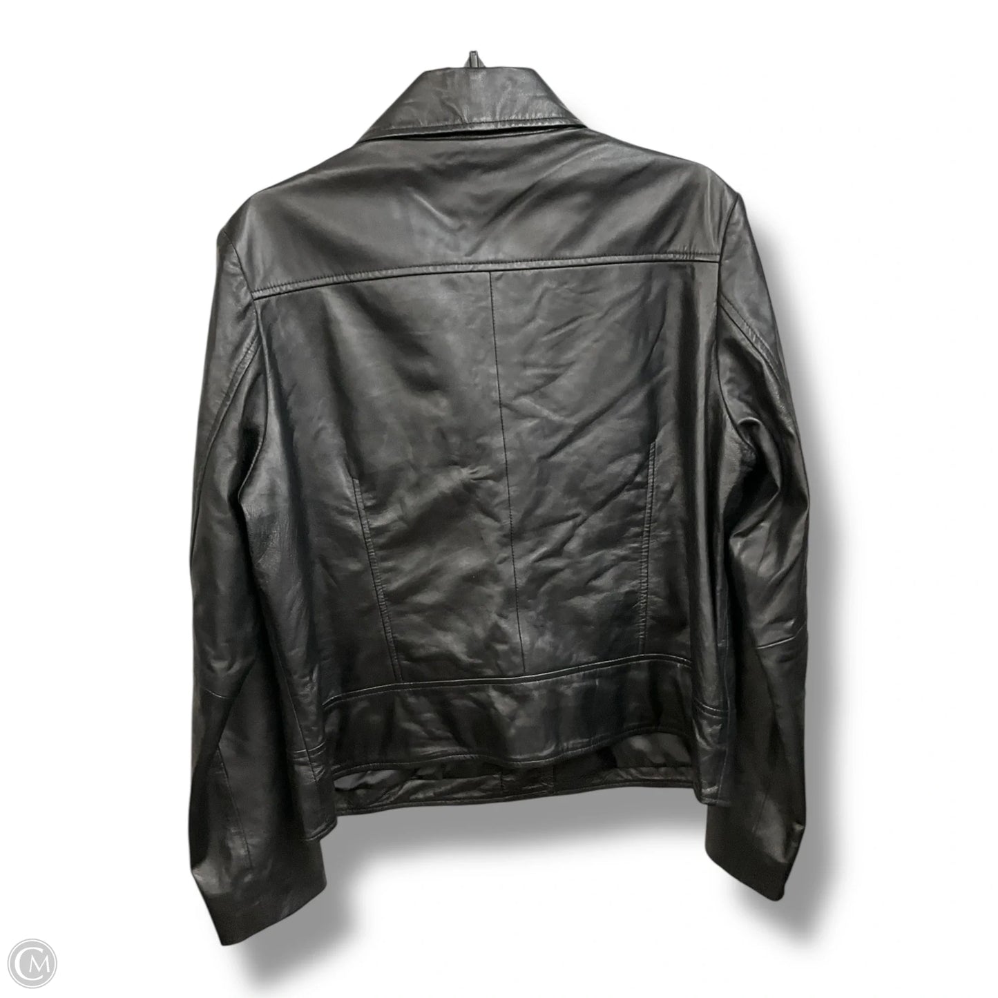 Jacket Moto Leather By Cmb In Black, Size: L