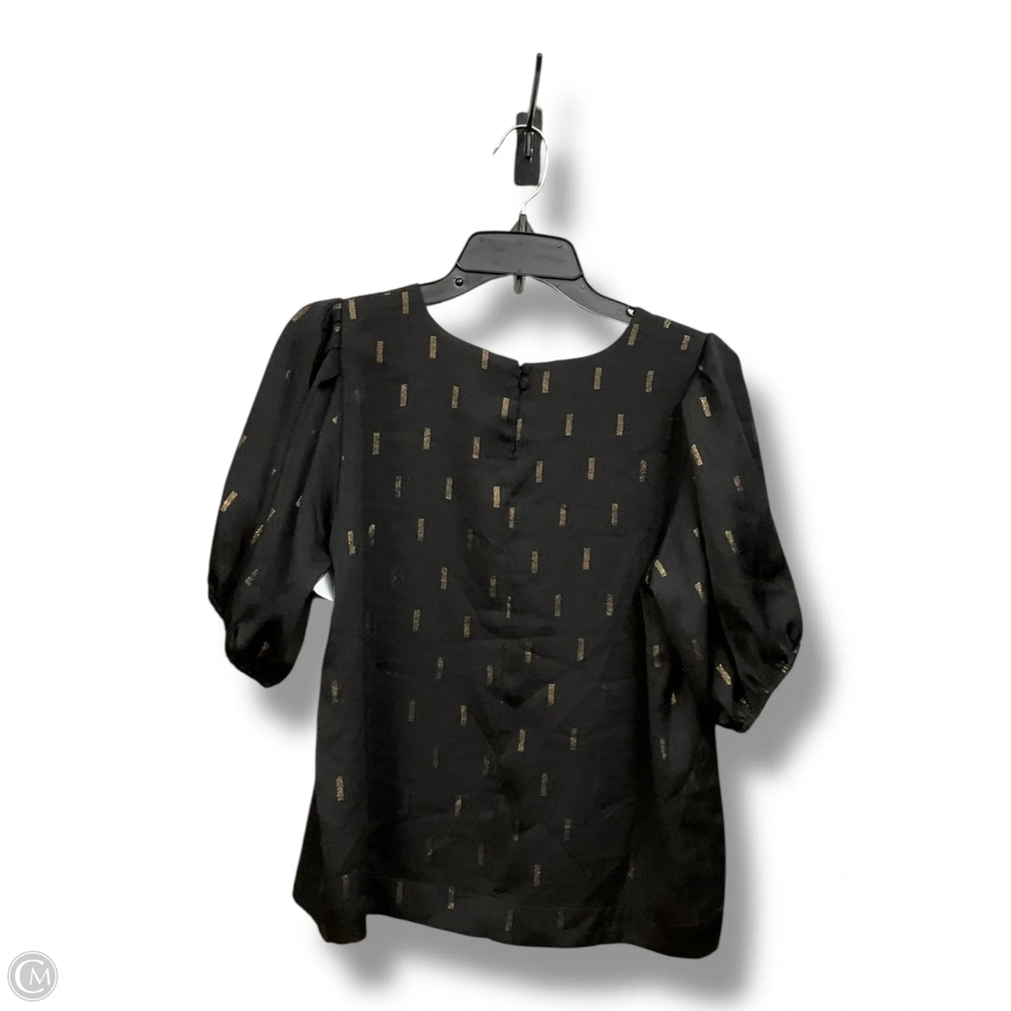 Blouse Short Sleeve By Madewell In Black & Gold, Size: S