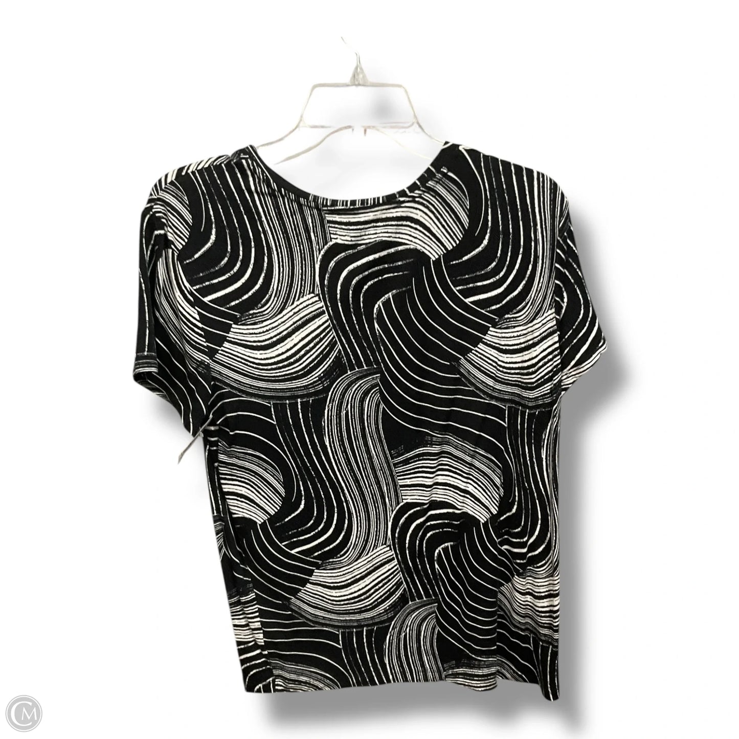 Top Short Sleeve By Nine West Apparel In Black & White, Size: M