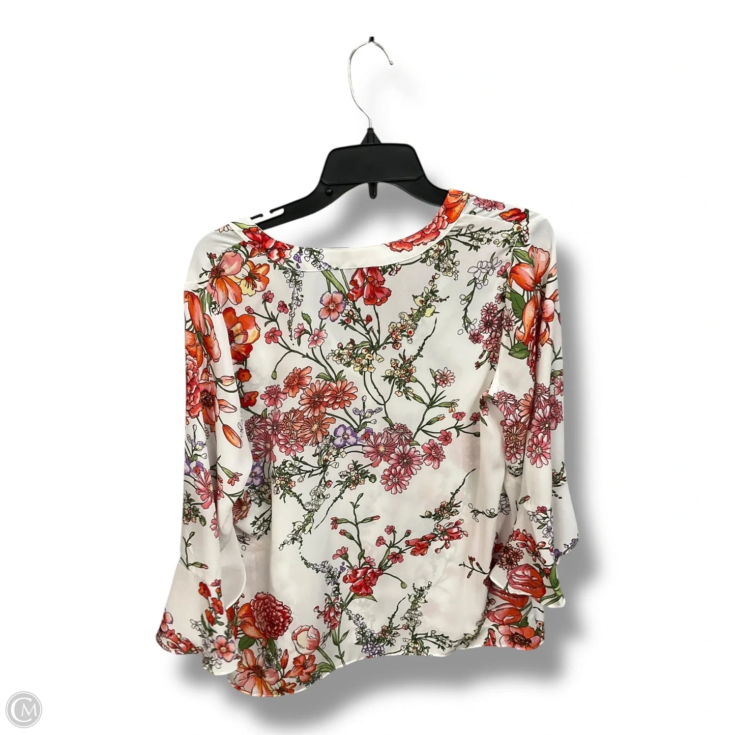 Blouse 3/4 Sleeve By Chenault In Floral Print, Size: L