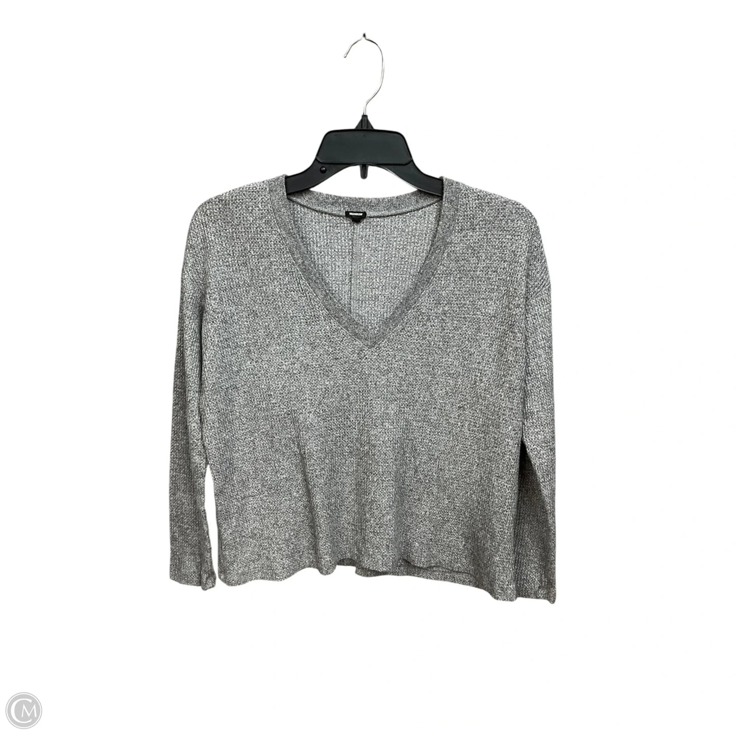 Top Long Sleeve Basic By Monrow In Grey, Size: Xs