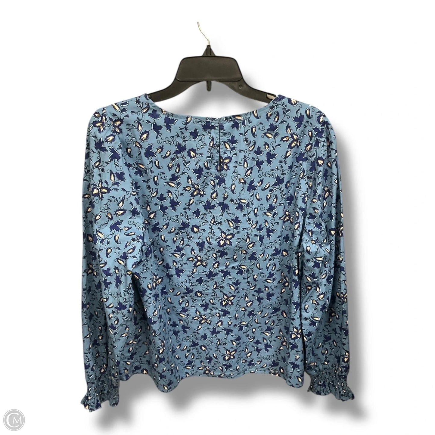Blouse Long Sleeve By J. Crew In Blue, Size: L