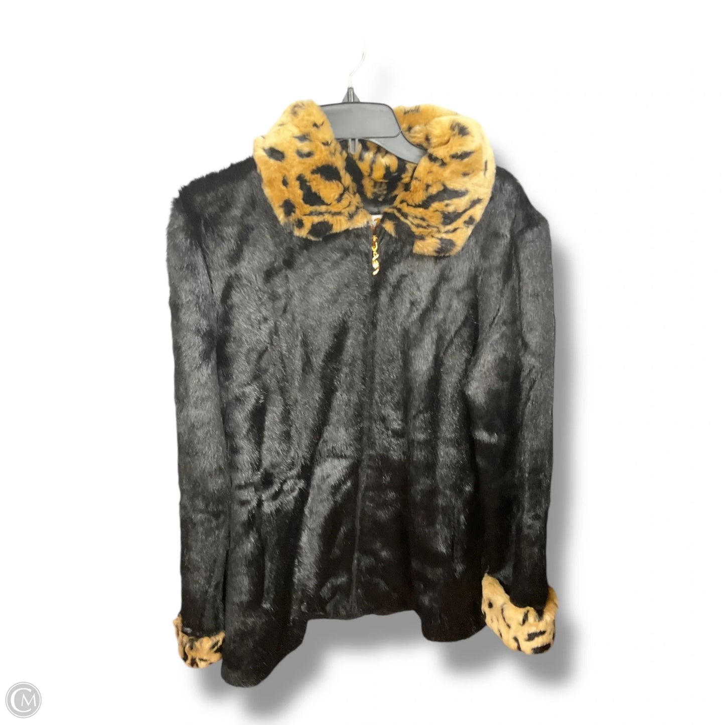 Coat Faux Fur & Sherpa By Clothes Mentor In Black, Size: L