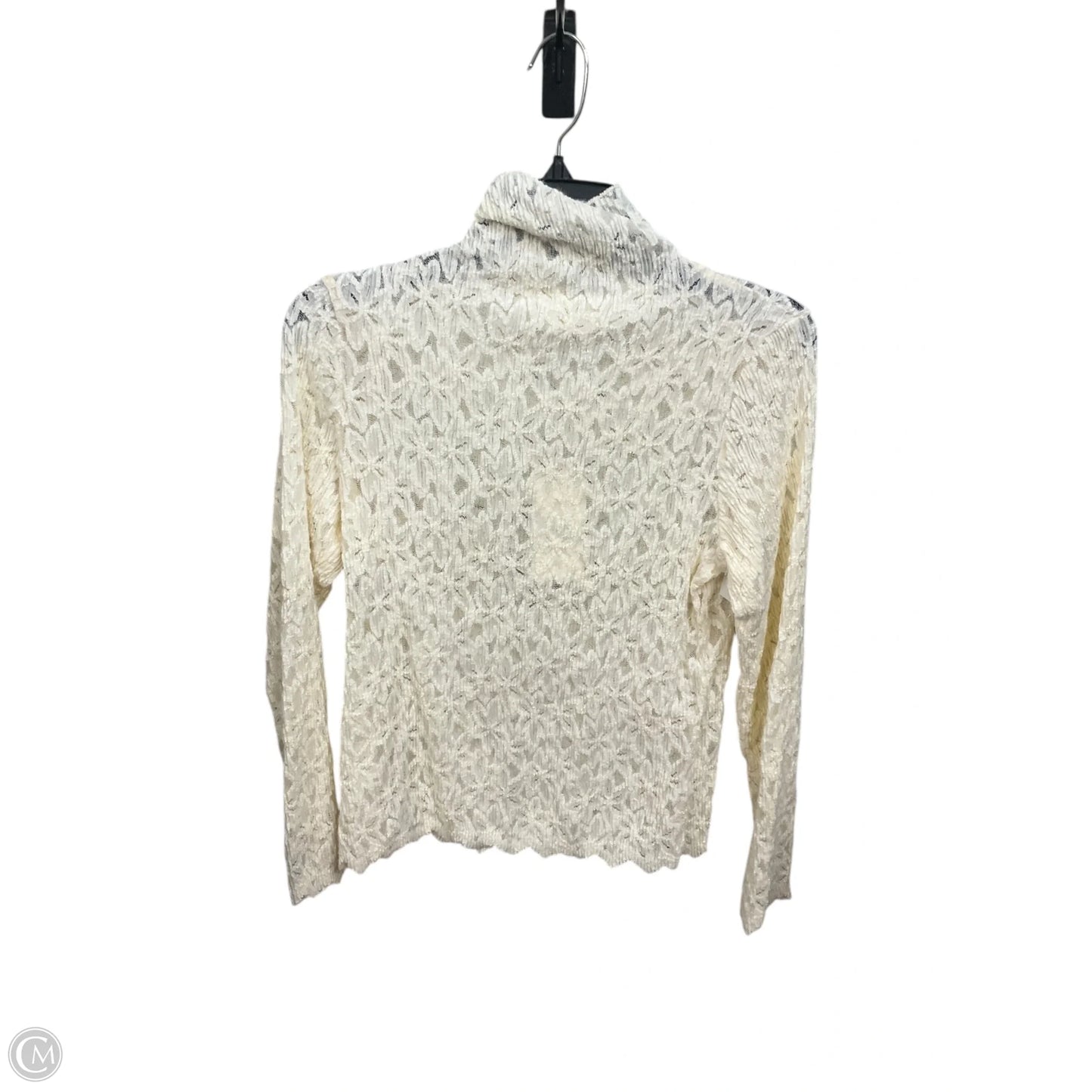 Top Long Sleeve By Clothes Mentor In Ivory, Size: M